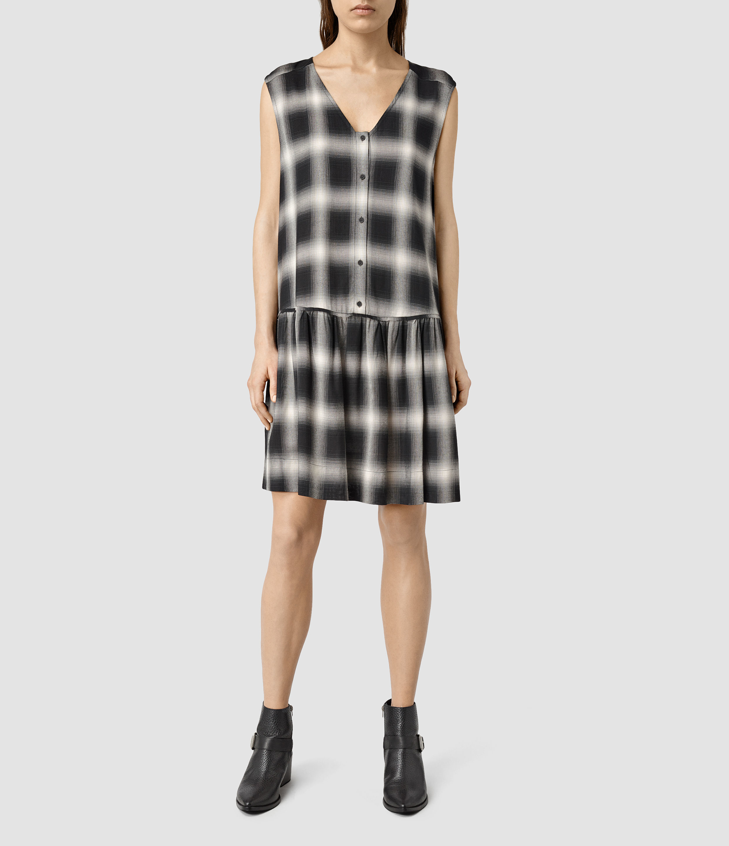 all saints checked dress