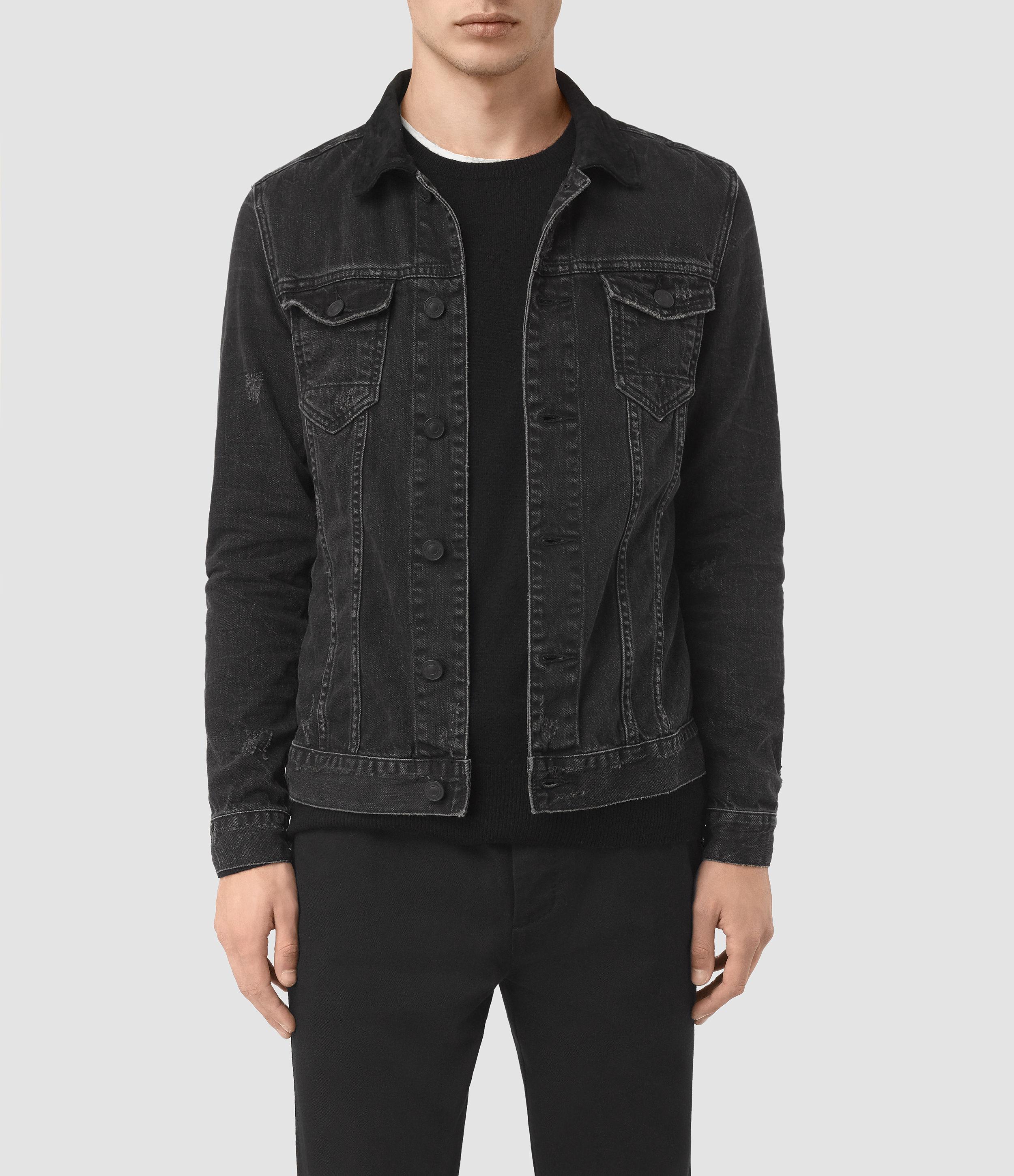 AllSaints Donlington Denim Jacket in Black for Men Lyst