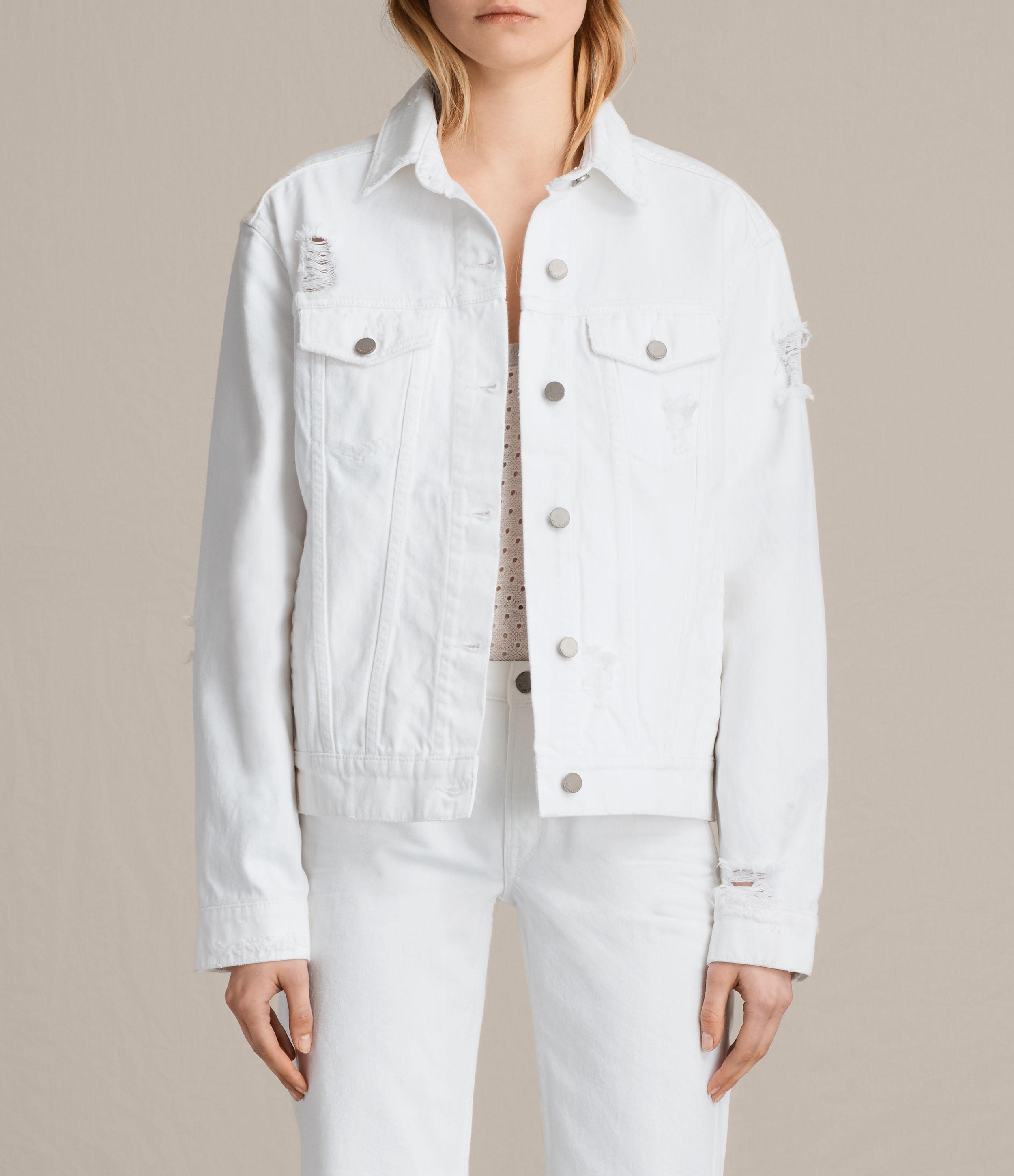 all saints white denim jacket