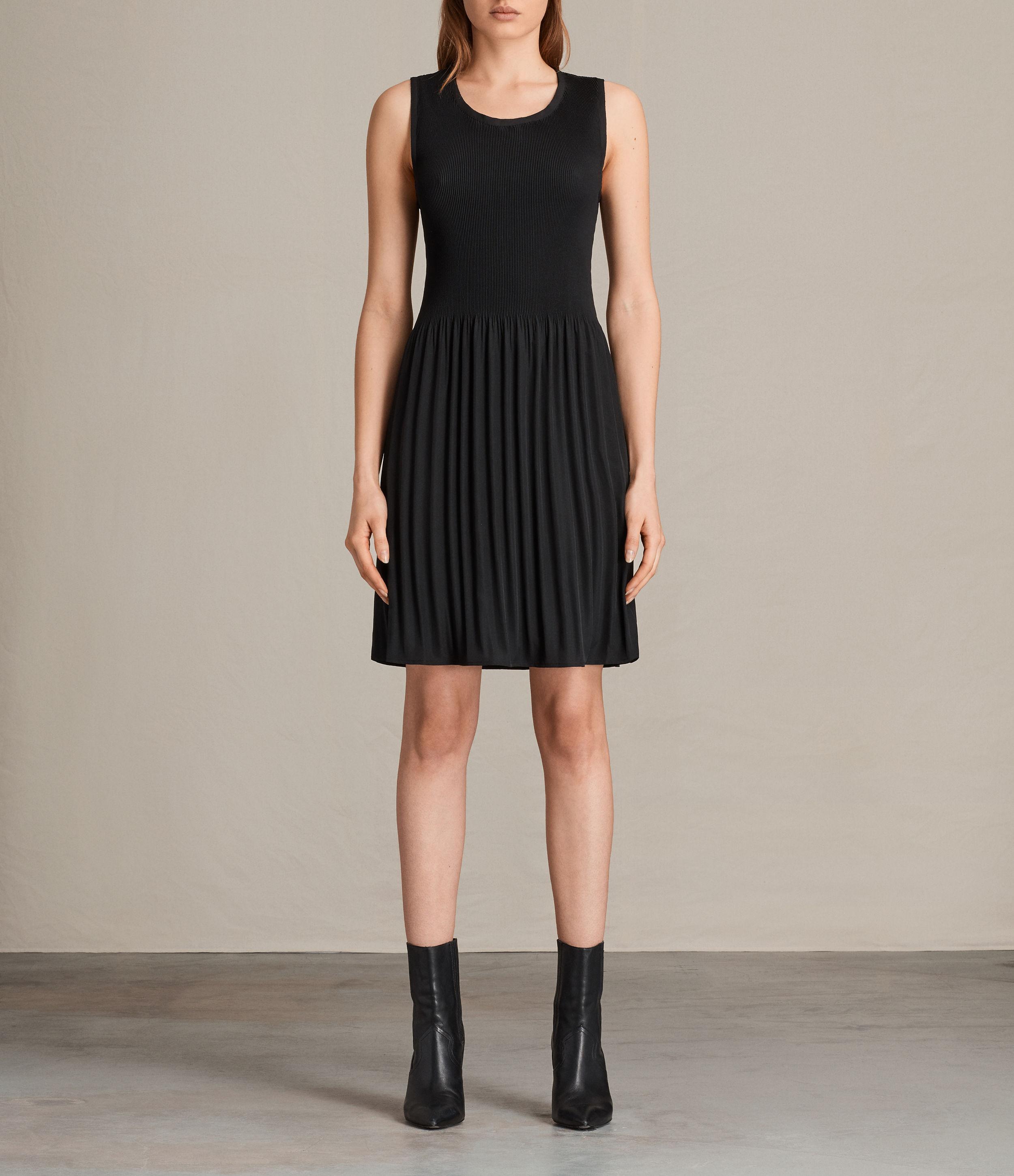 AllSaints Synthetic Etta Dress in Black - Lyst
