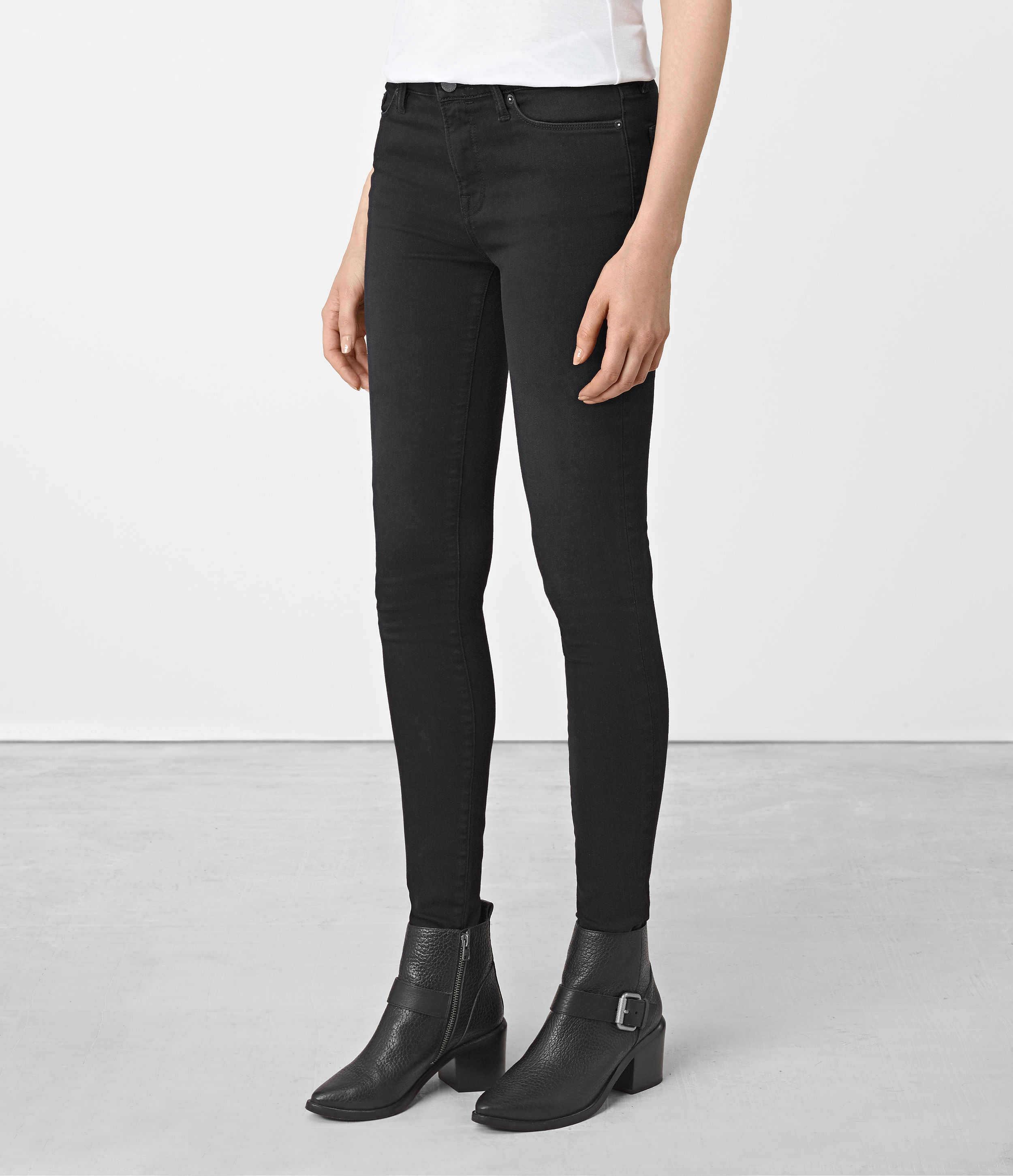 AllSaints Denim Grace Jeans in Soft Black (Black) - Lyst