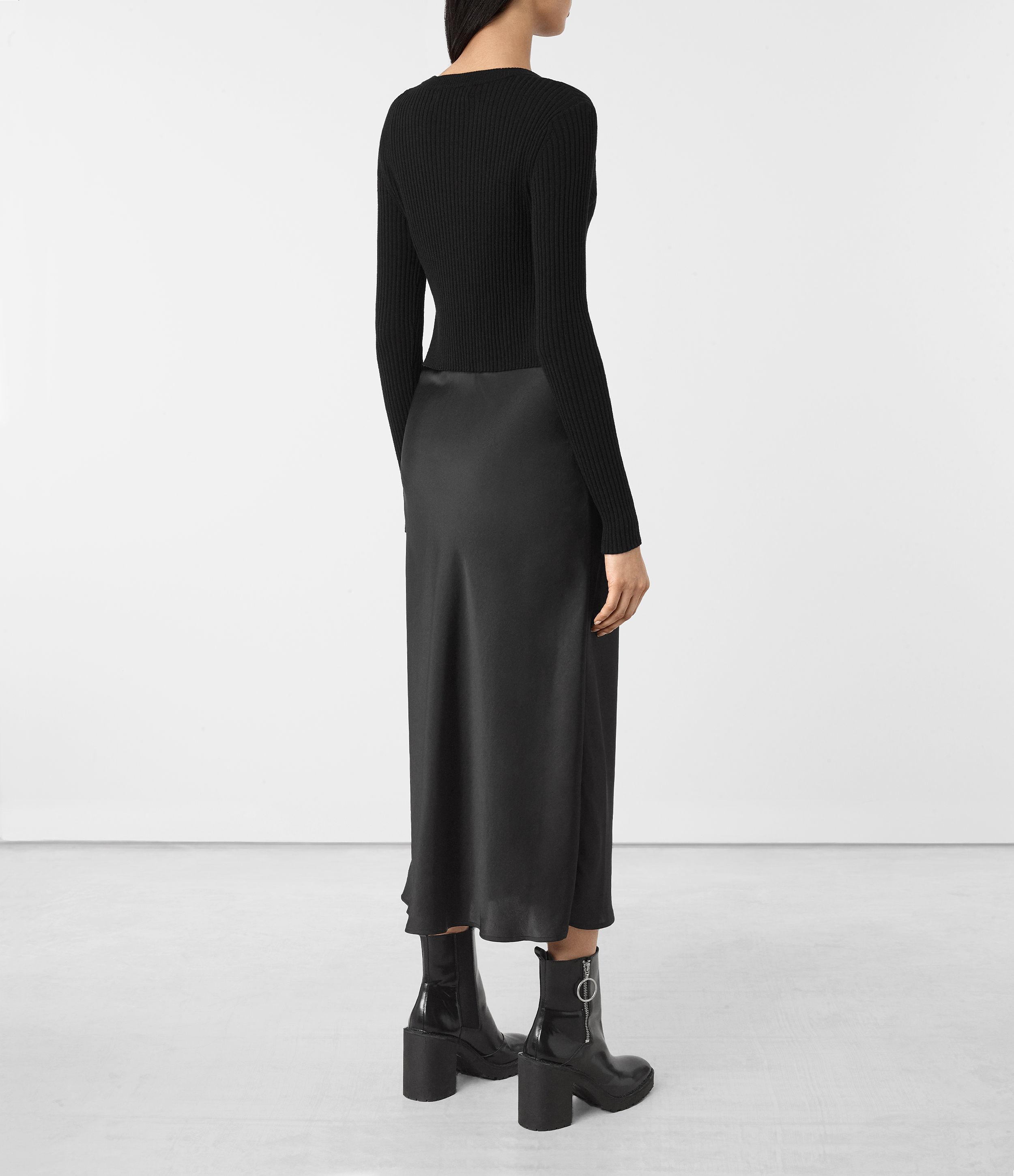 all saints black slip dress