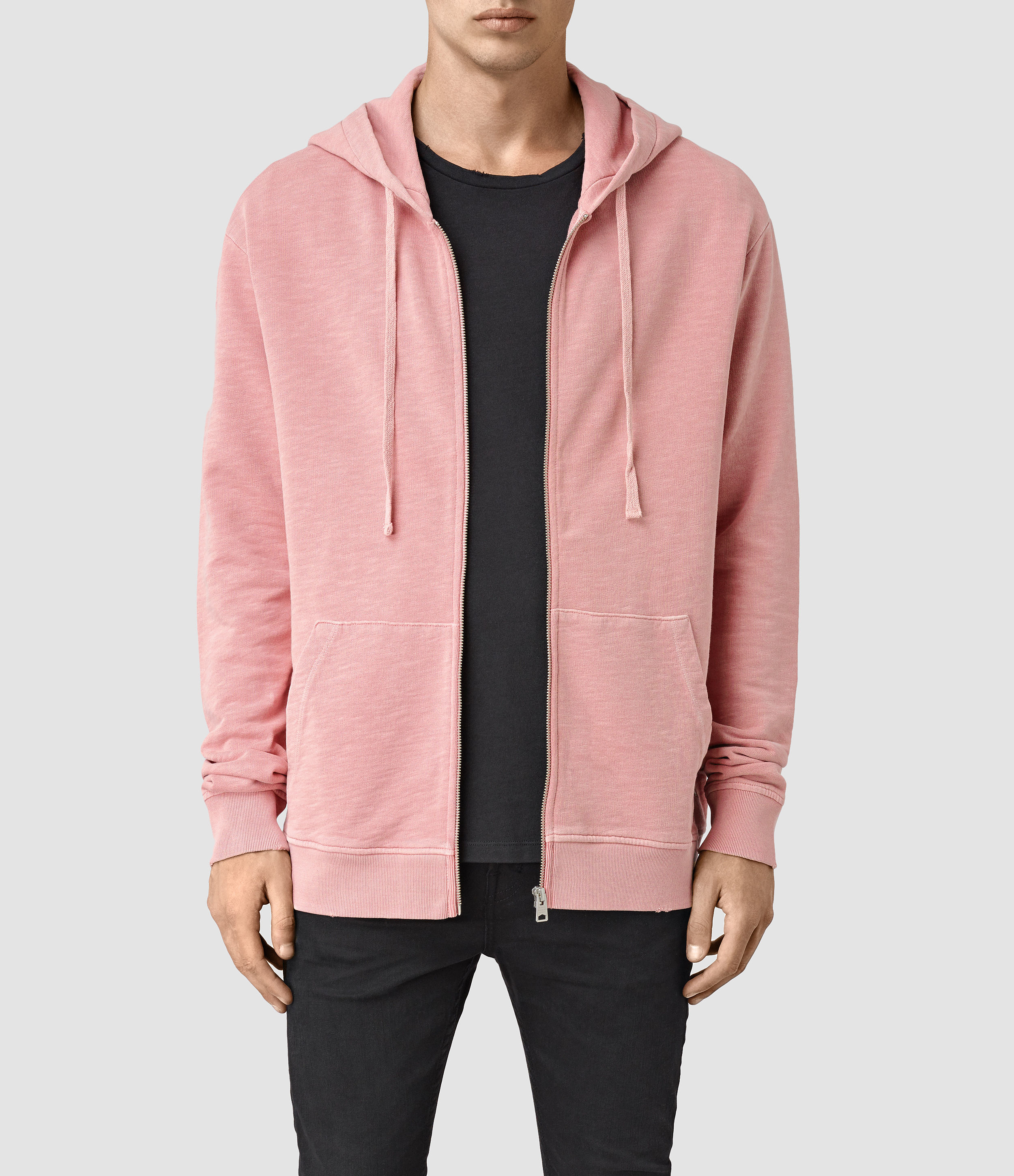 all saints pink hoodie