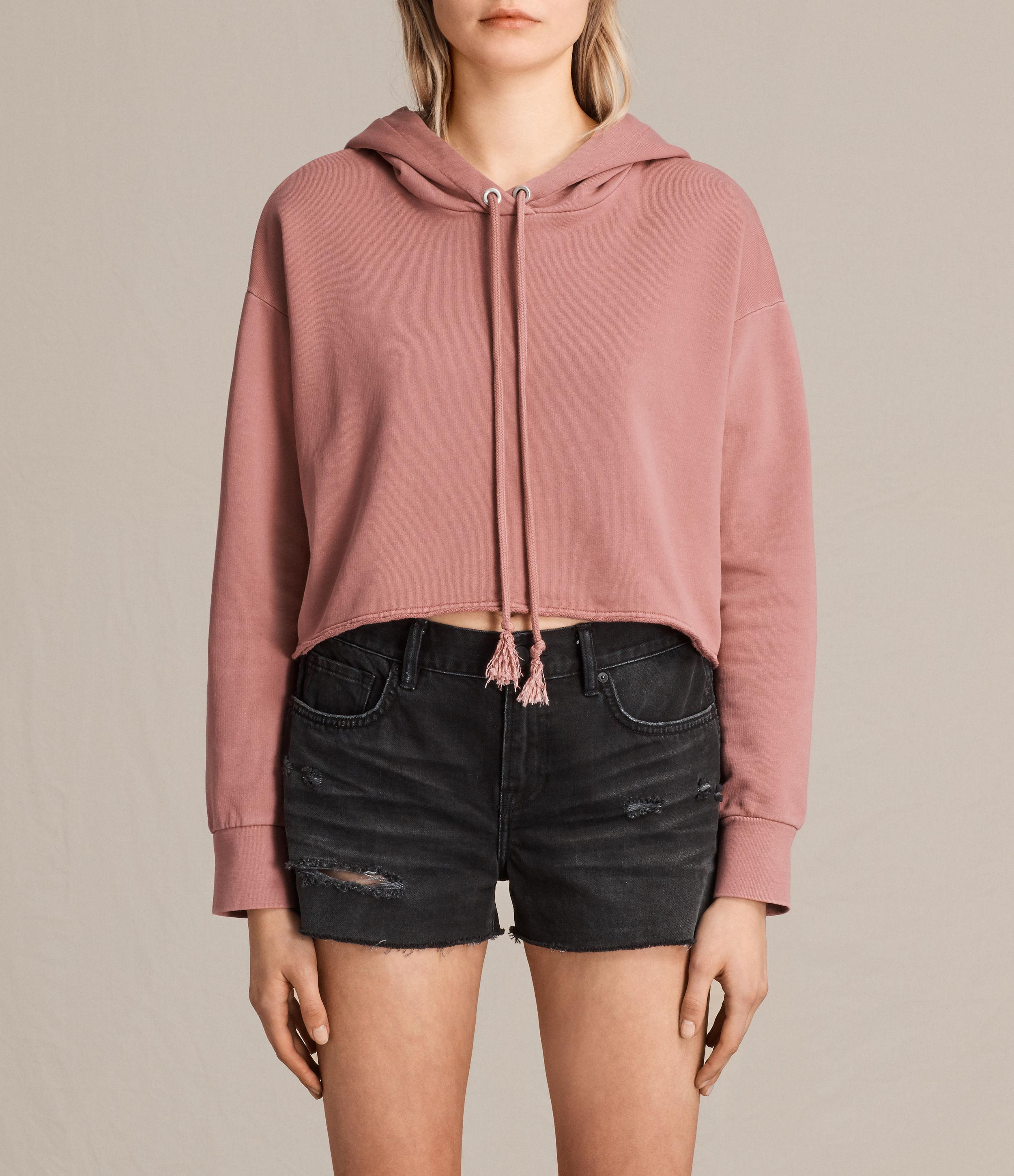 all saints pink hoodie