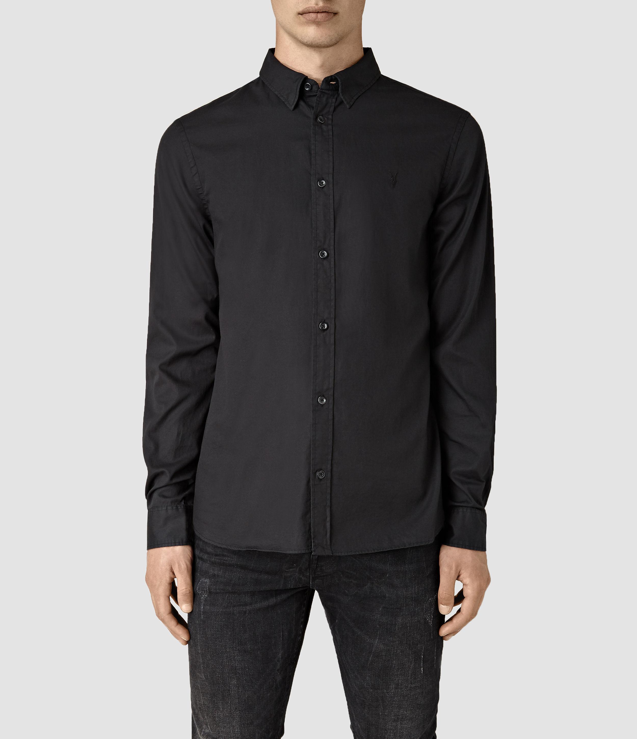 Allsaints Redondo Shirt in Black for Men | Lyst