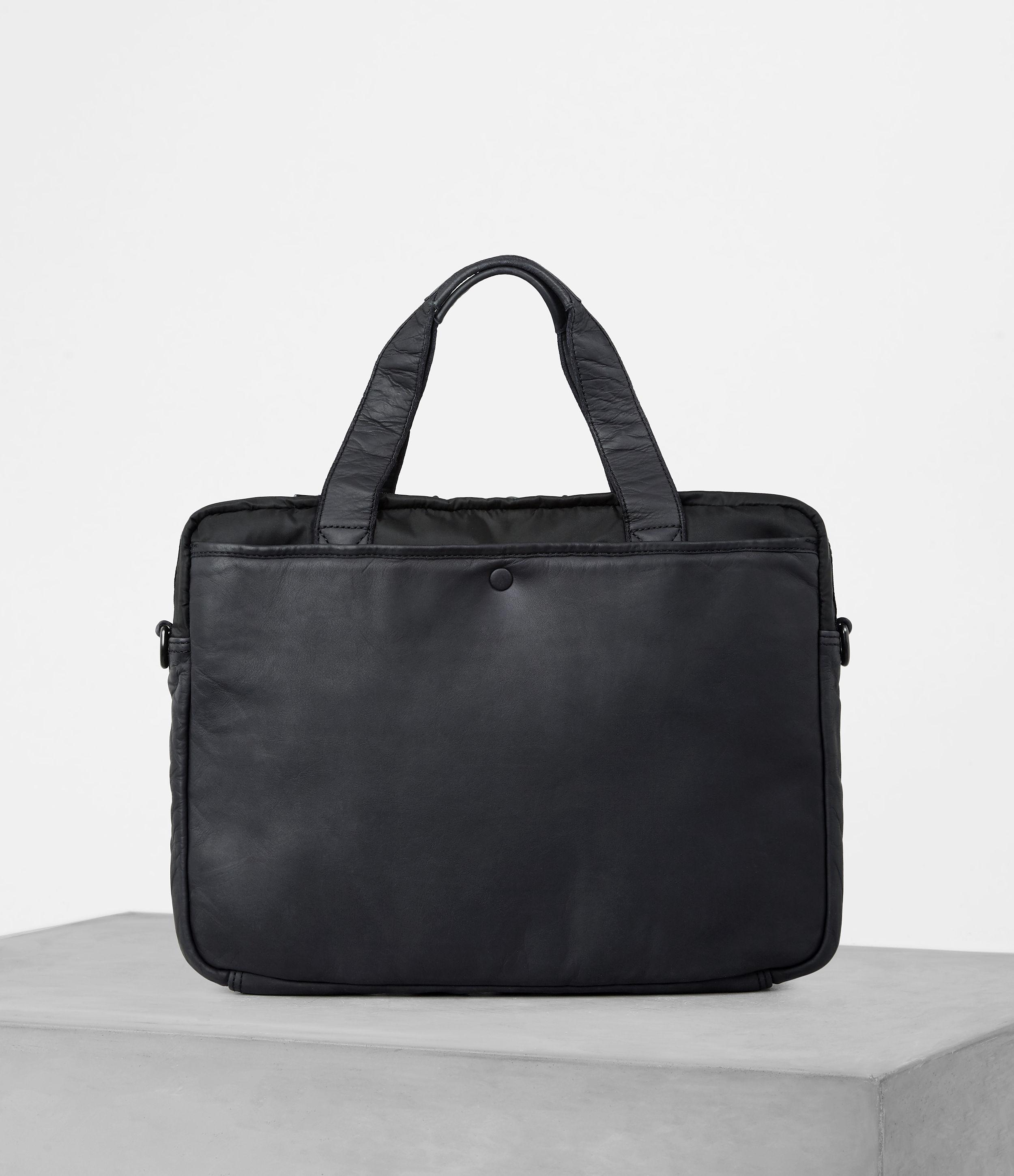 mens black leather work bag