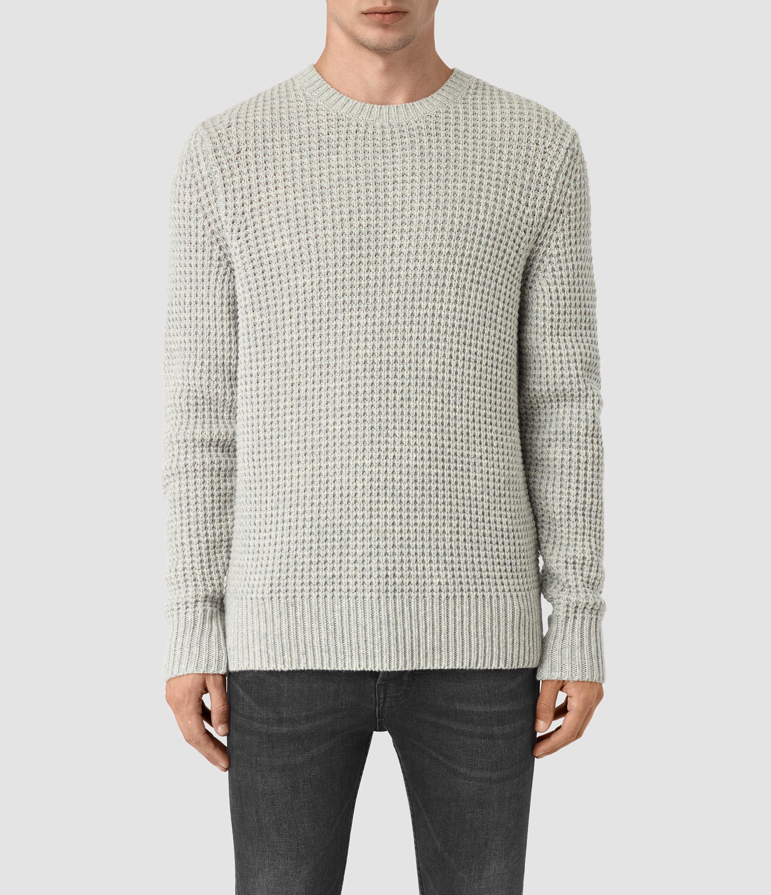 AllSaints Wool Tornn Crew Sweater Usa Usa in Grey Marl (Gray) for Men ...