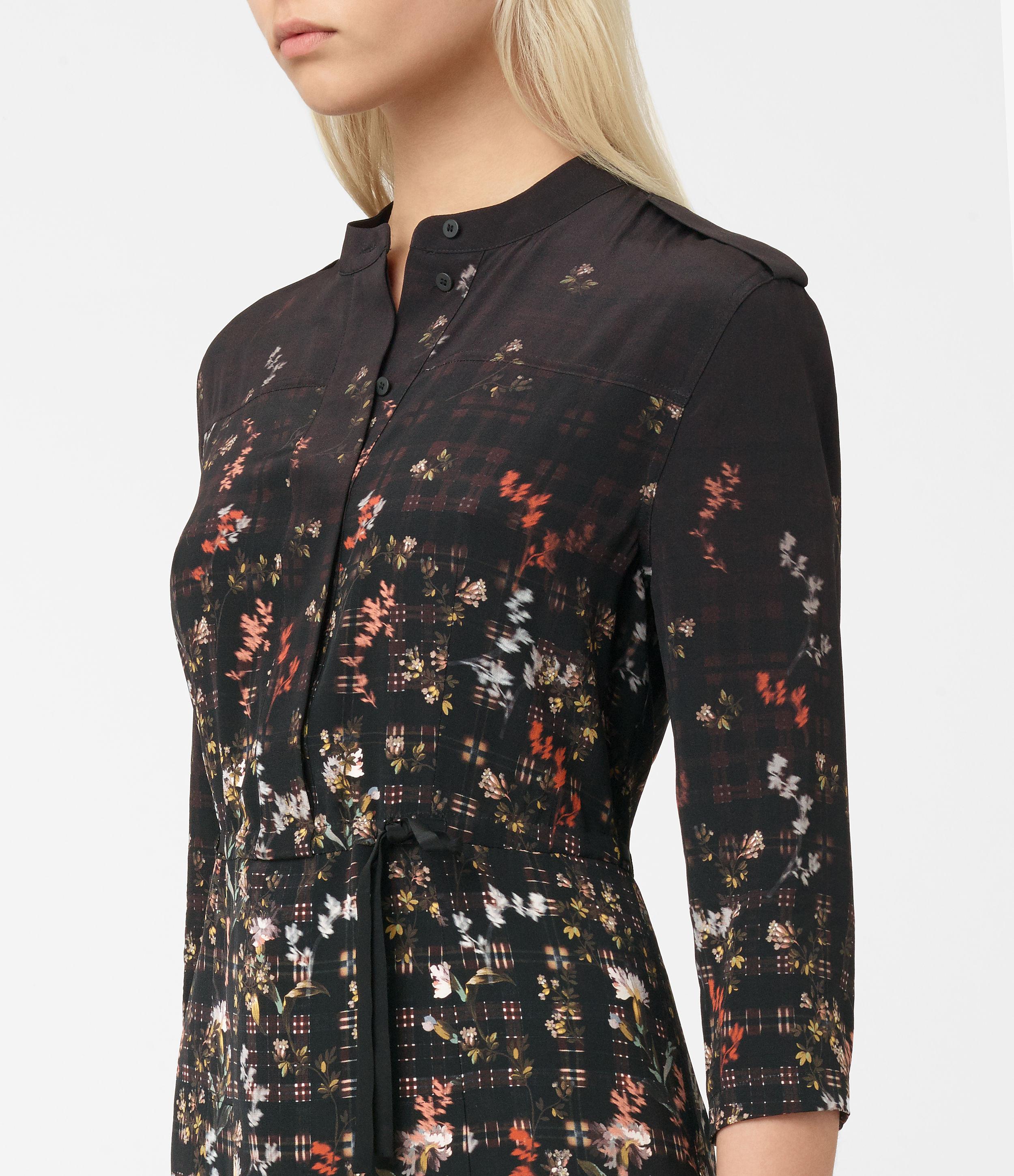 all saints black floral dress