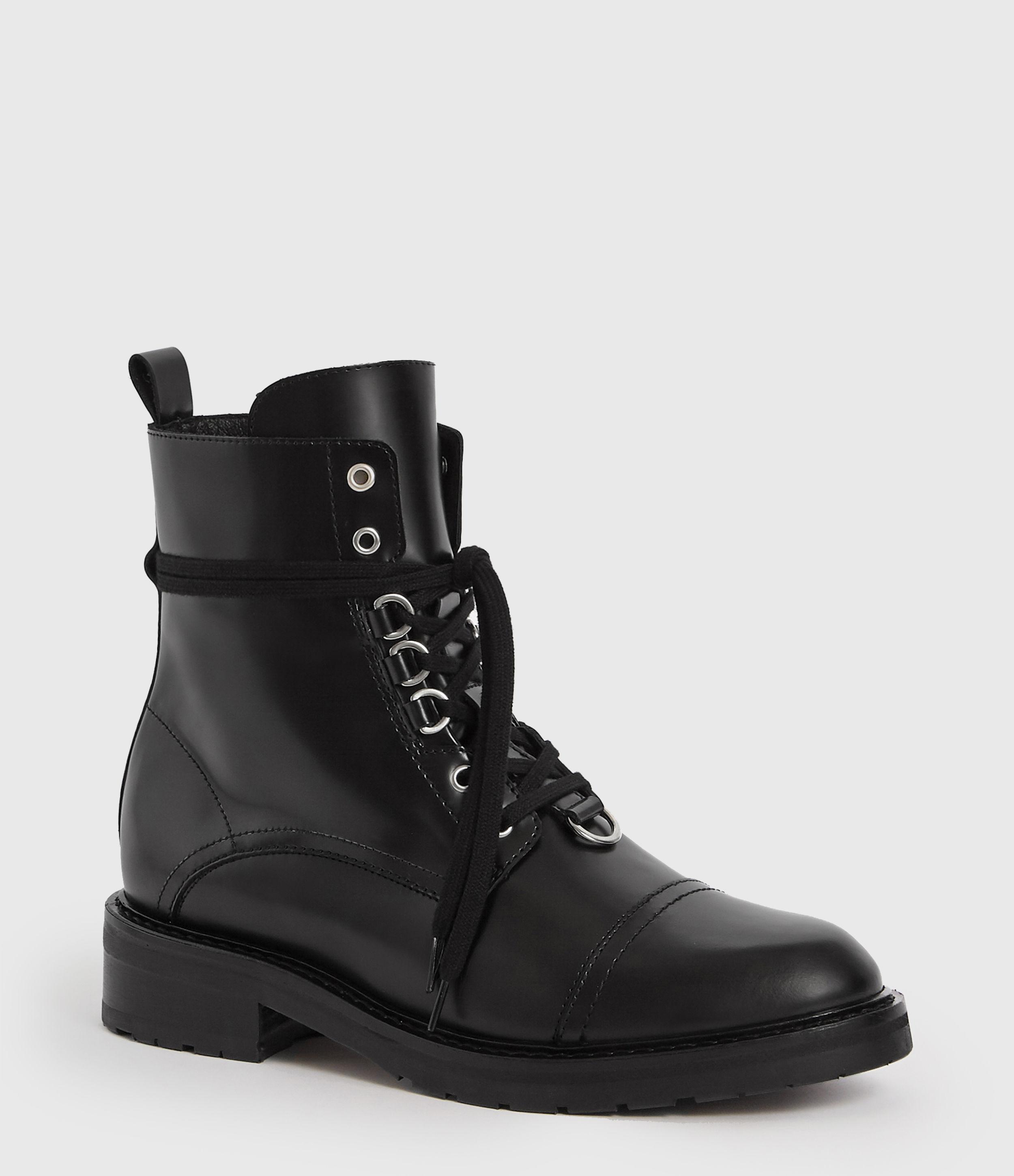 AllSaints Women's Leather Lira Boots in Black | Lyst