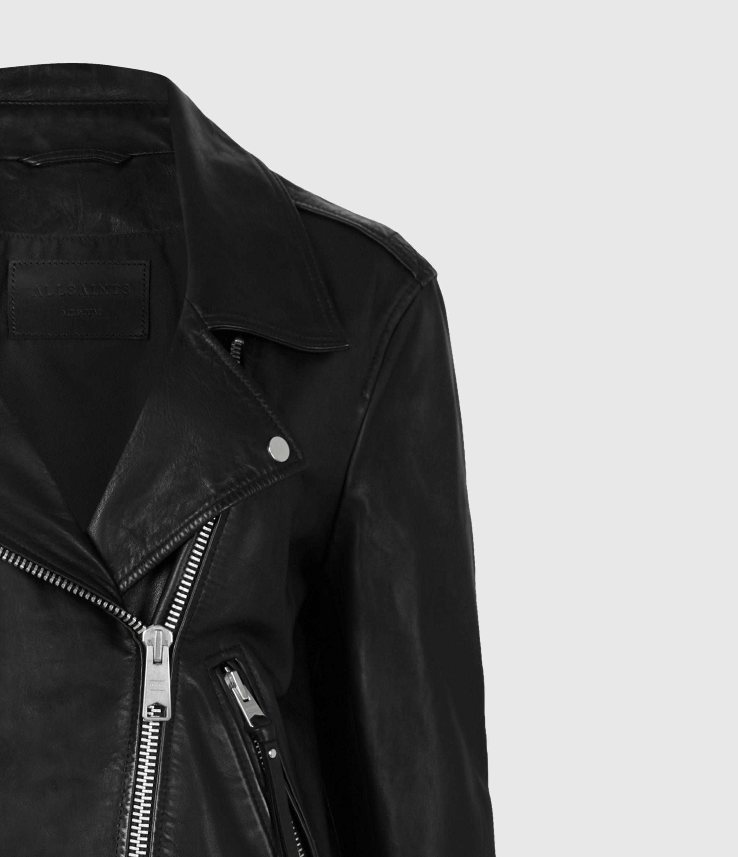 AllSaints Luna Leather Biker Jacket in Black - Save 30% | Lyst