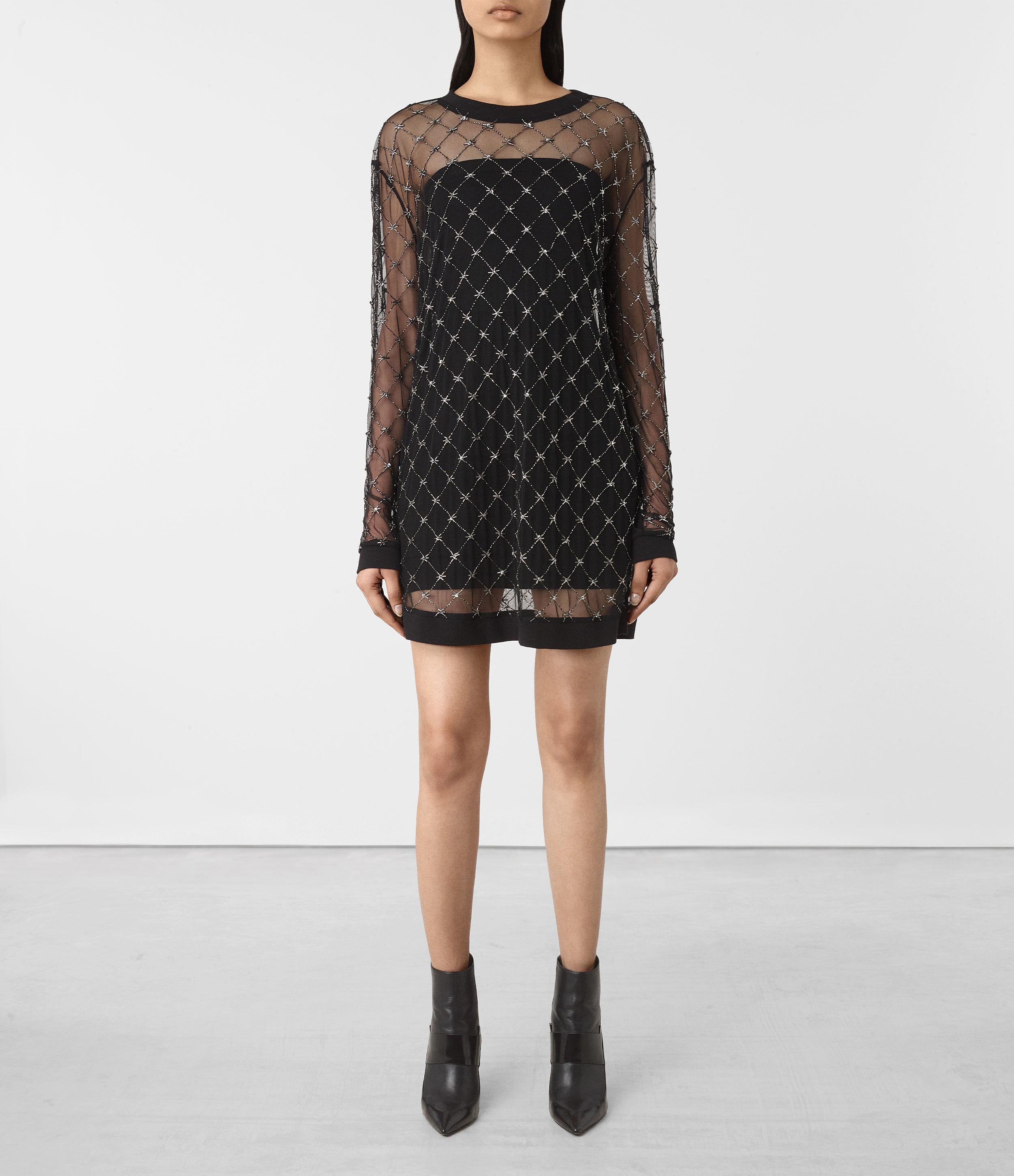 all saints embellished dress