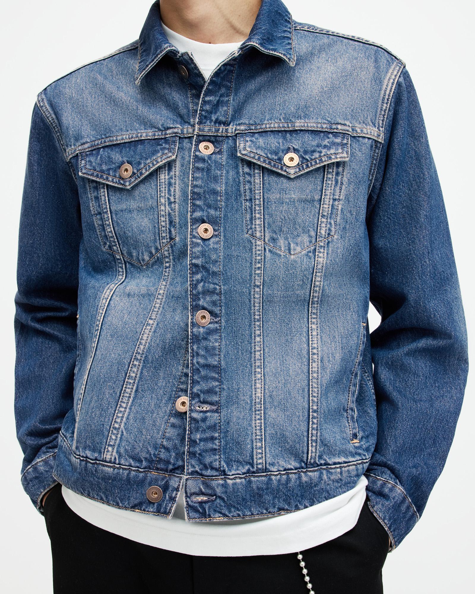 AllSaints Hebden Denim Trucker Jacket in Blue for Men | Lyst UK