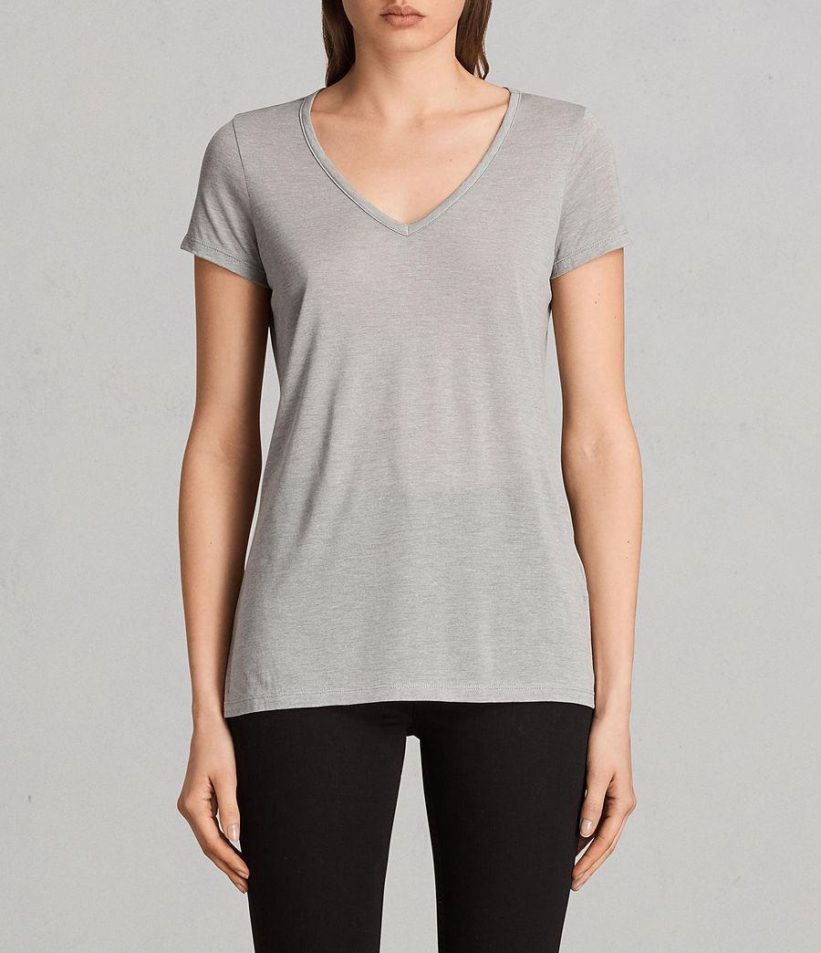 Lyst - Allsaints Malin Silk T-shirt in Gray