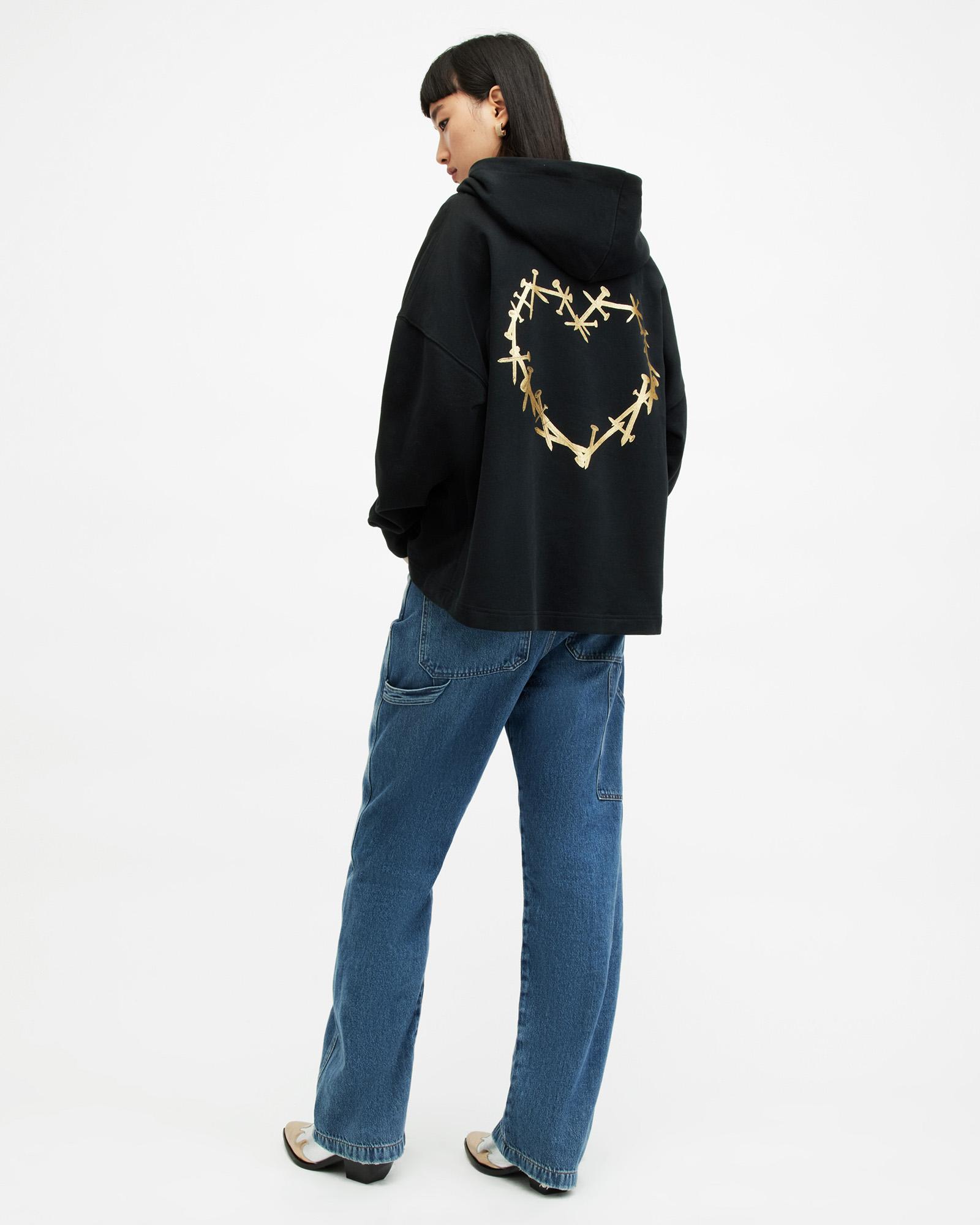 AllSaints Perta Logo Oversized Etienne Hoodie in Black Lyst UK