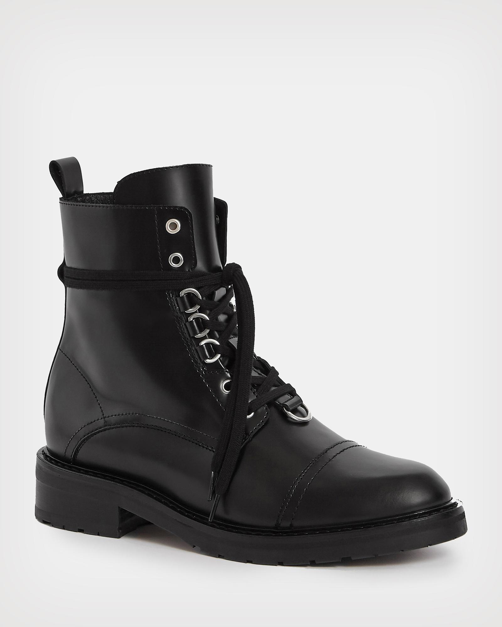 AllSaints Women s Leather Lira Boots in Black Lyst UK
