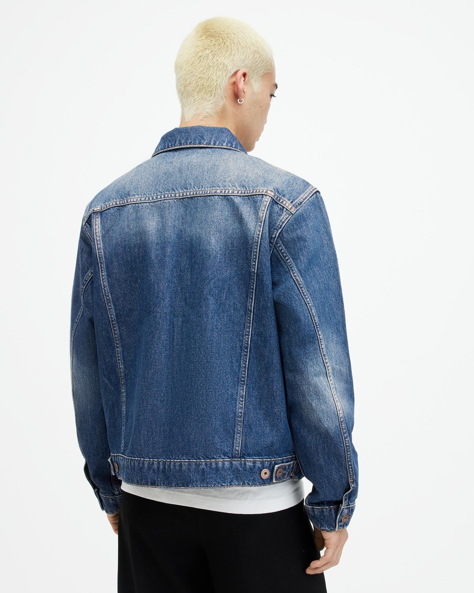 AllSaints Hebden Denim Trucker Jacket in Blue for Men | Lyst UK