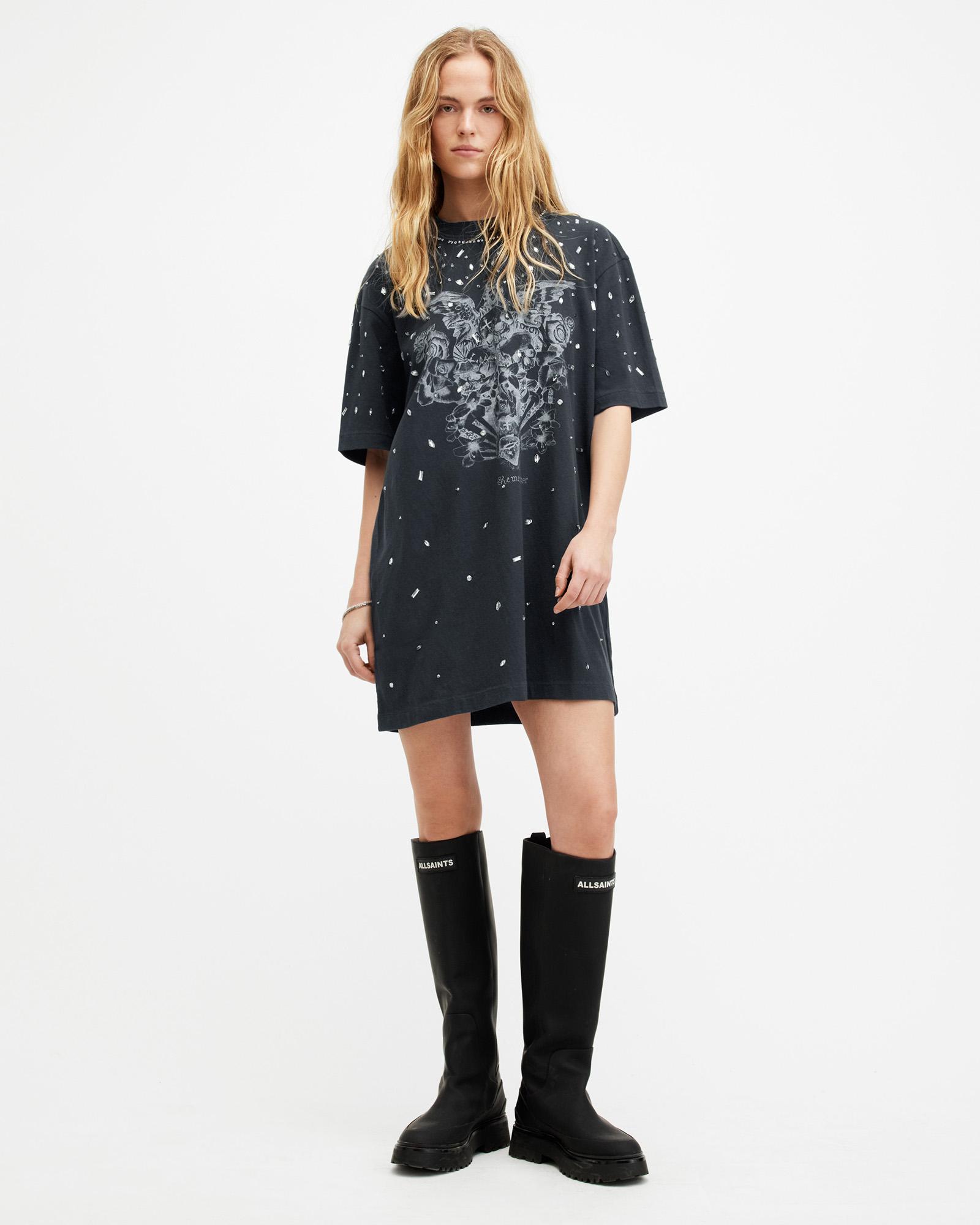beaded t shirt dress Lara Women's Beaded T-Shirt Dress