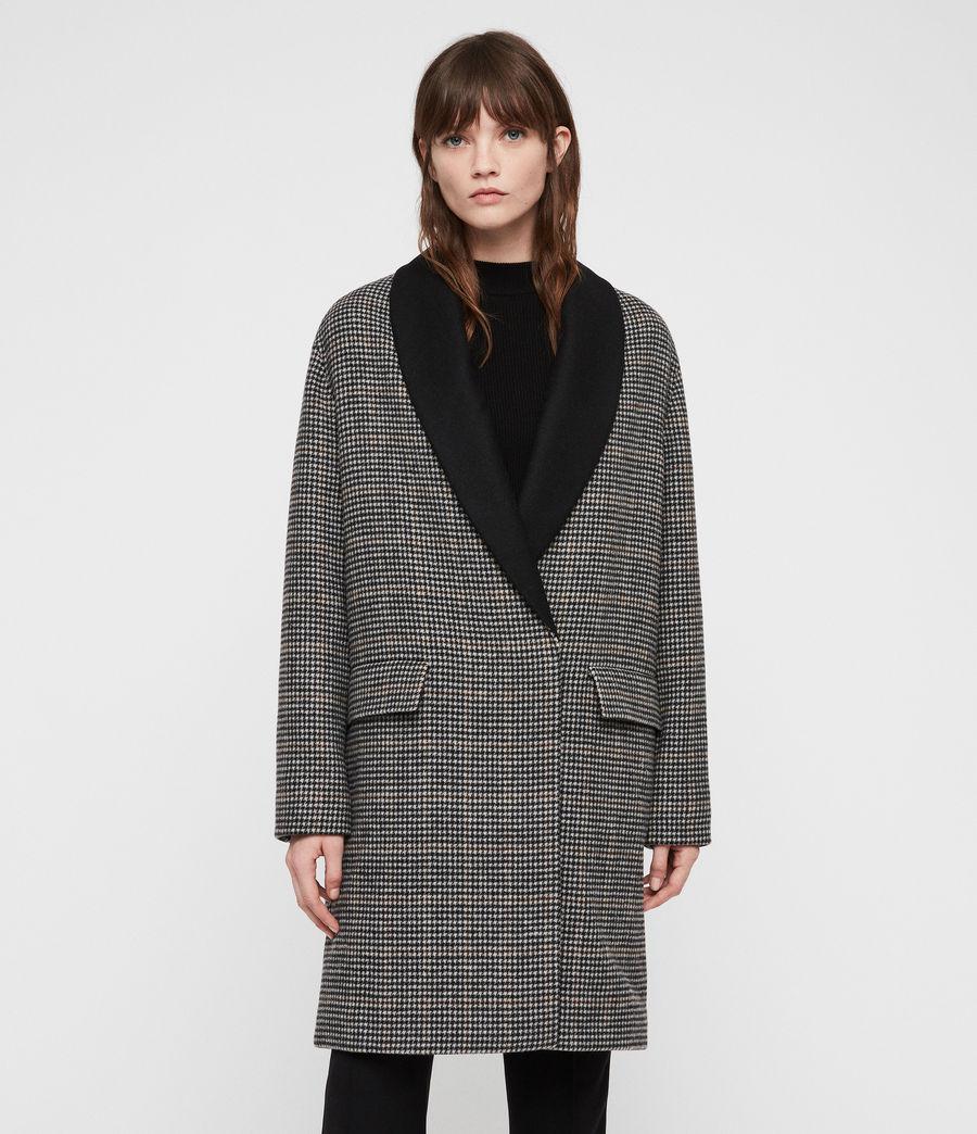 allsaints check coat