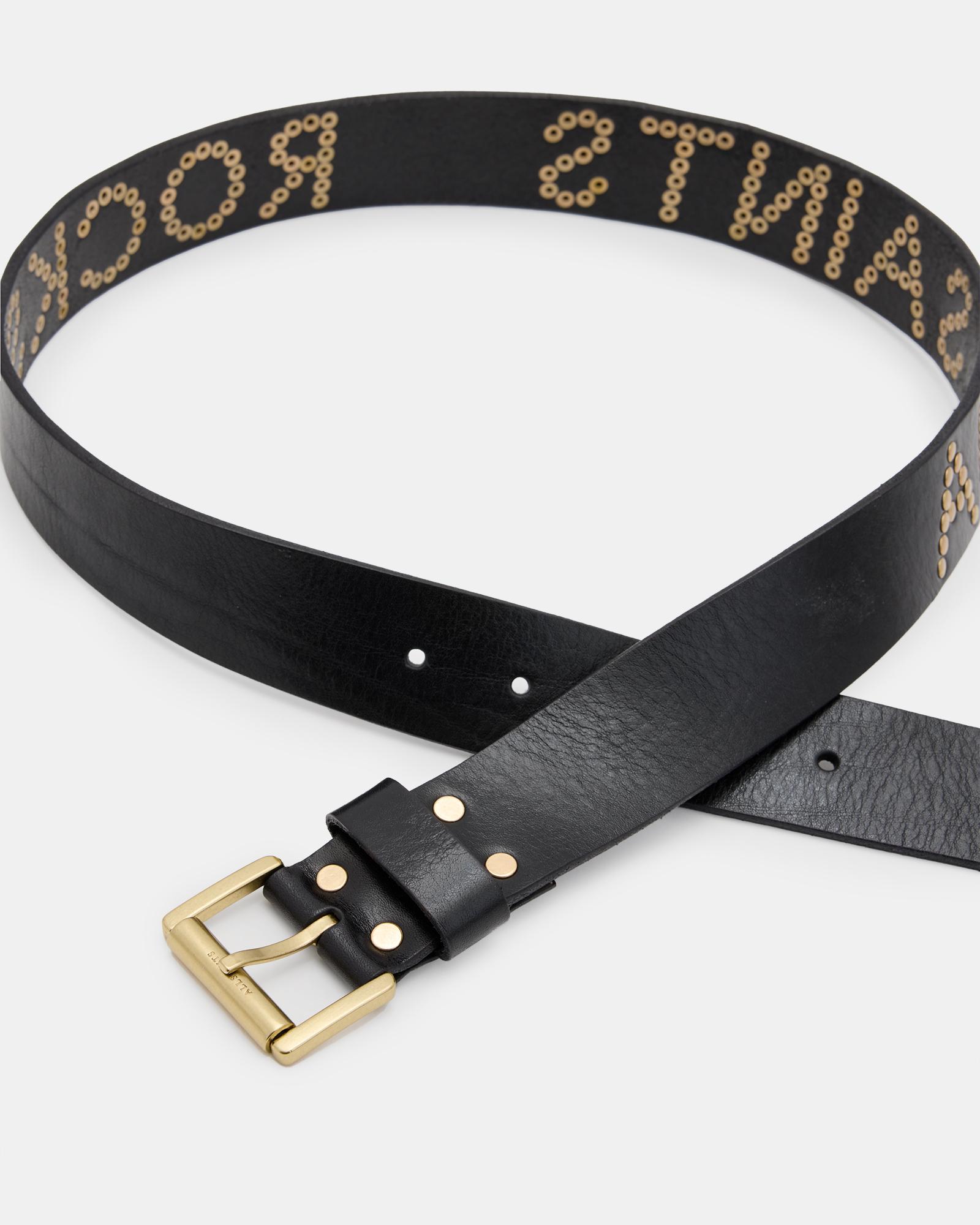 AllSaints Rock Studded Leather Belt,, /Warm Brass | Lyst display picture 2