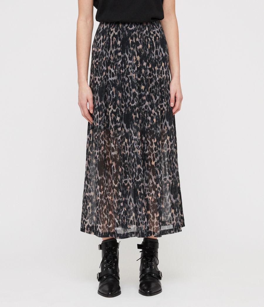 all saints leopard print skirt