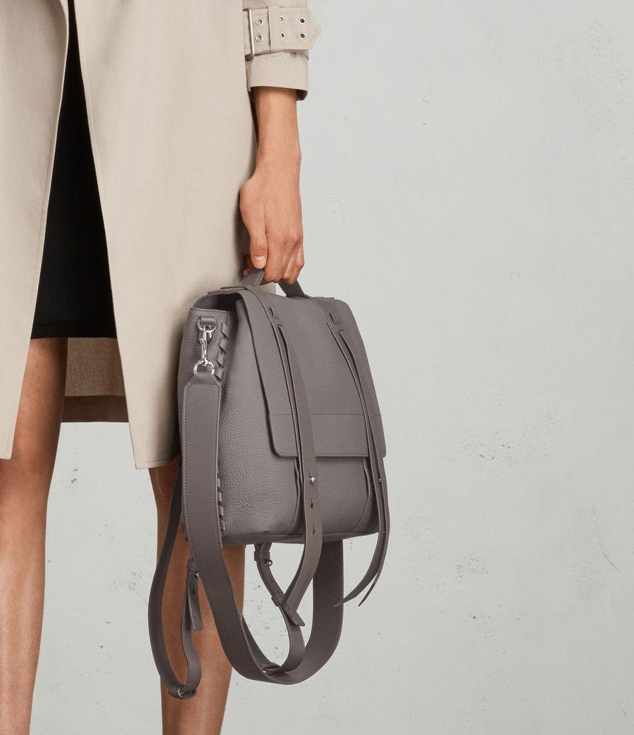 AllSaints Finlea Leather Backpack in Gray | Lyst