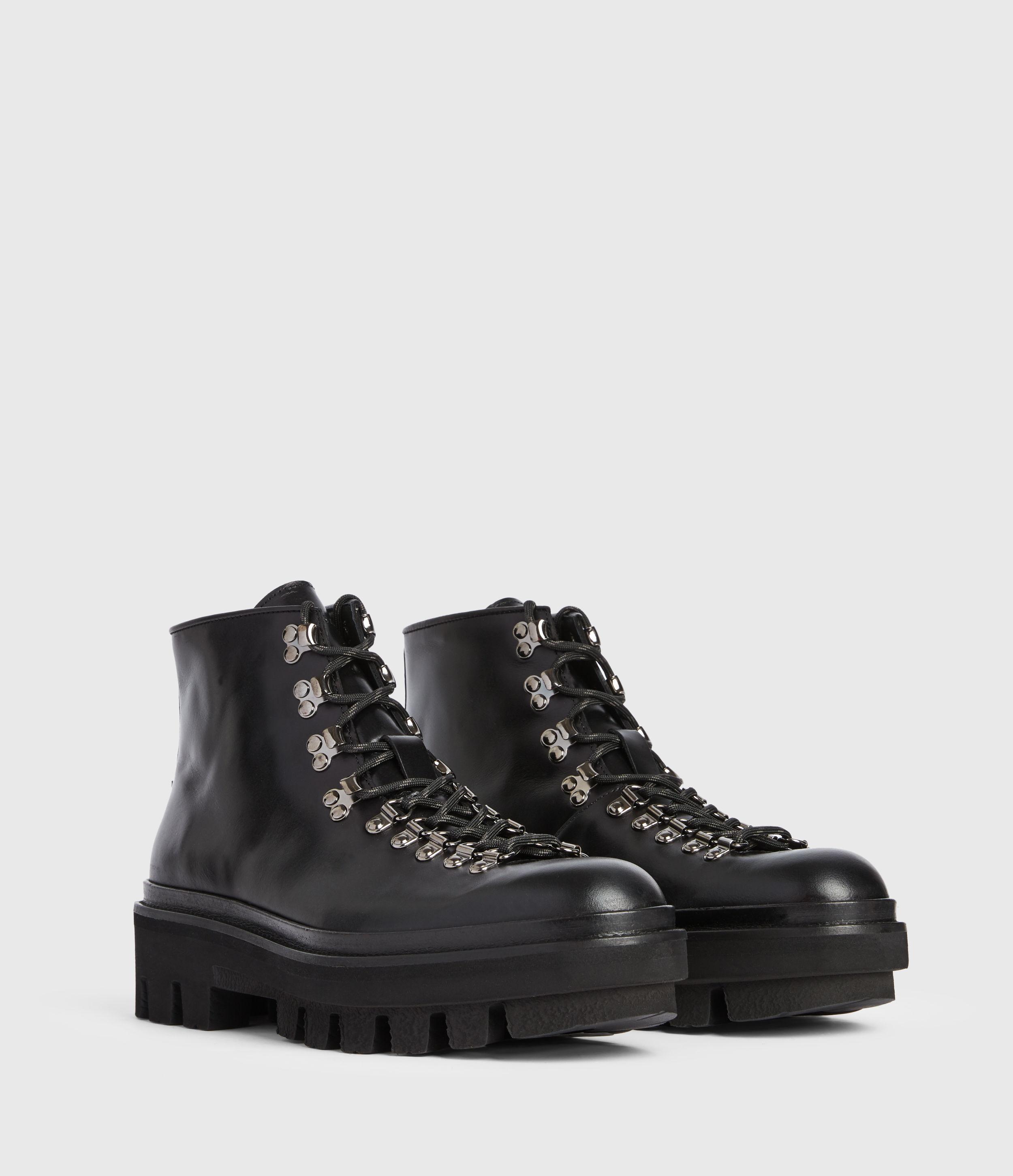 AllSaints Men's Isaac Leather Boots in Black for Men | Lyst