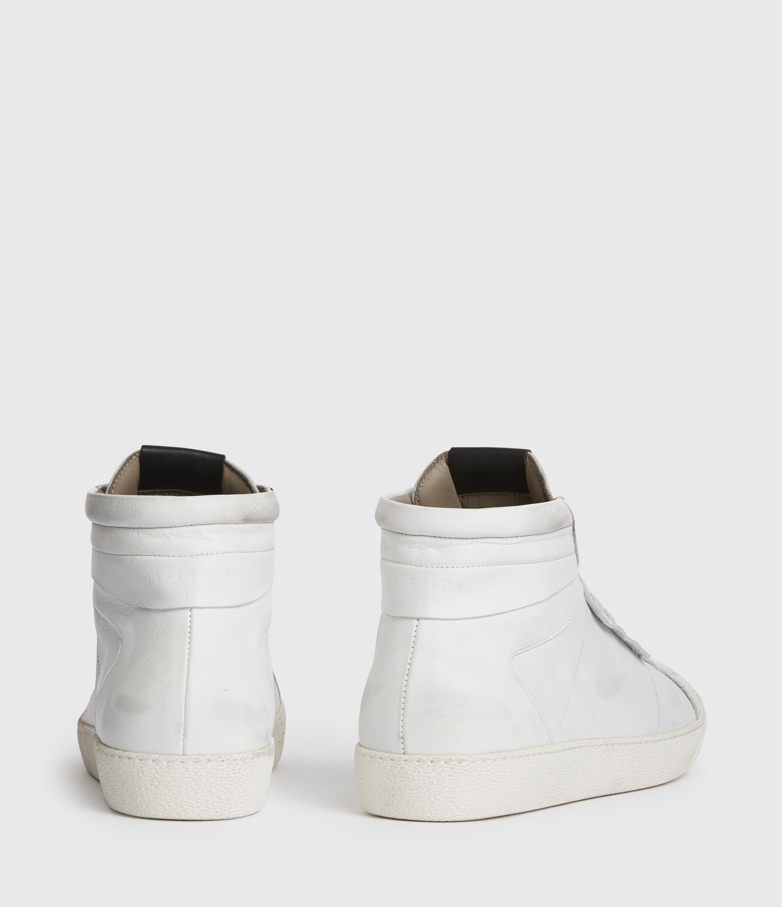 AllSaints Chalk White Leather Sneakers Hi Top Men’s Size 41 Used Allsaints AllSaints Dumont White Chalk High Tops | Grailed main image 2