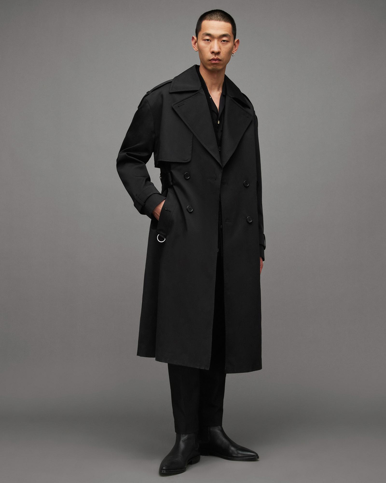 stein Oversized Trench Coat うすめ BLACK S 23AW stein Oversized Trench Coat うすめ BLACK S 23AW