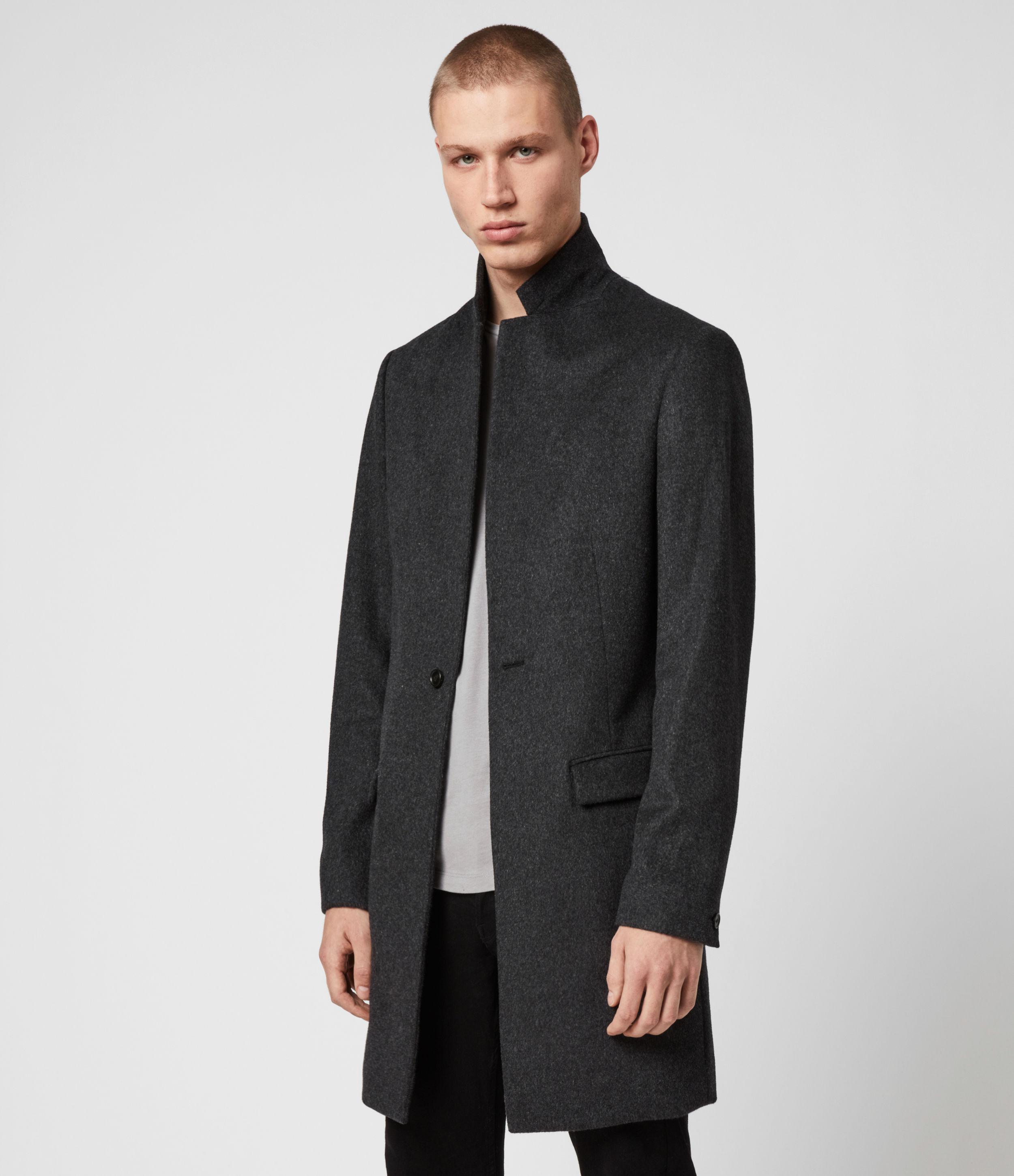 AllSaints Men's Wool Slim Fit Bodell Coat in Black for Men - Lyst