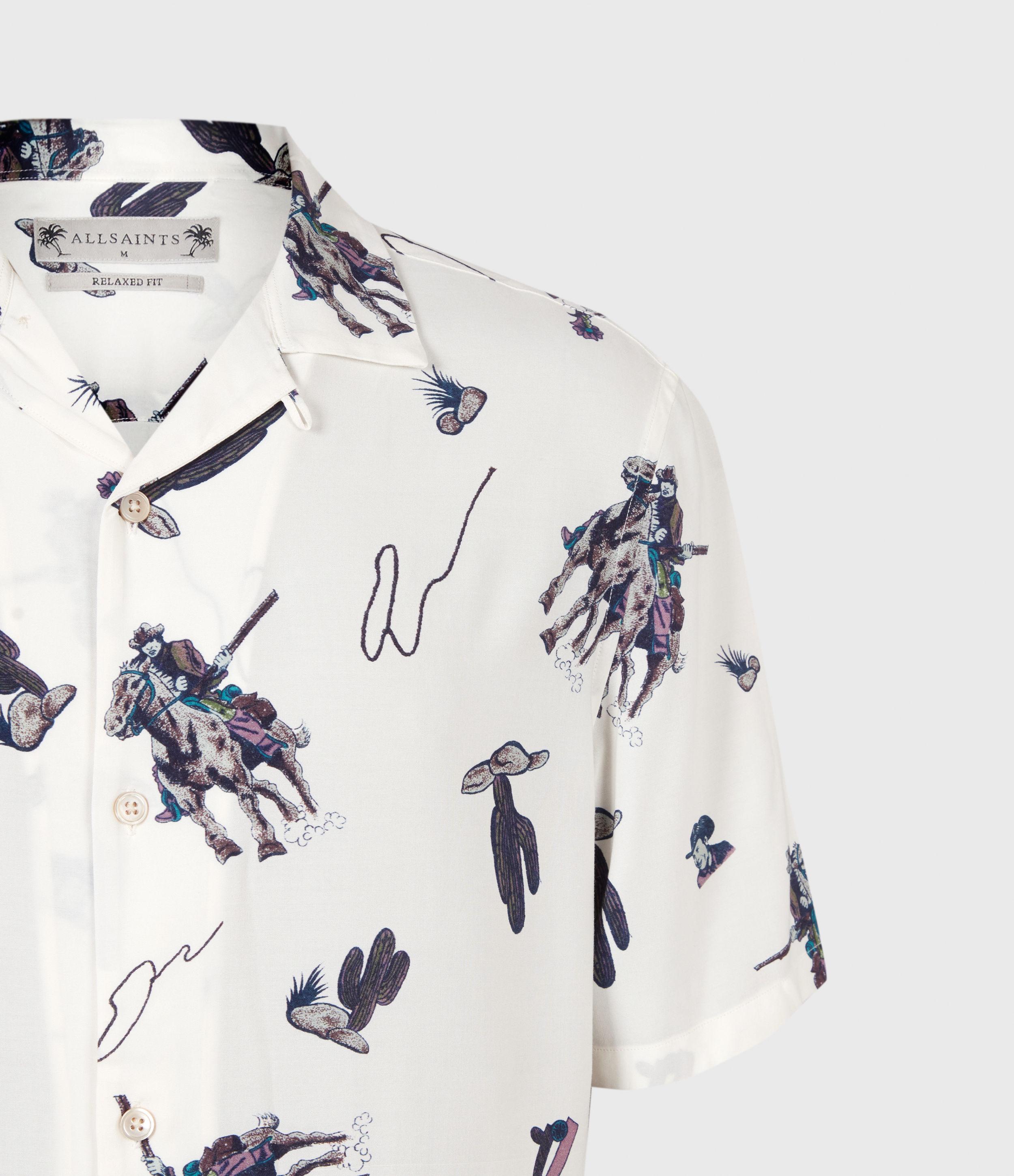 AllSaints Vaquero Ss Shirt Mens in Ecru 