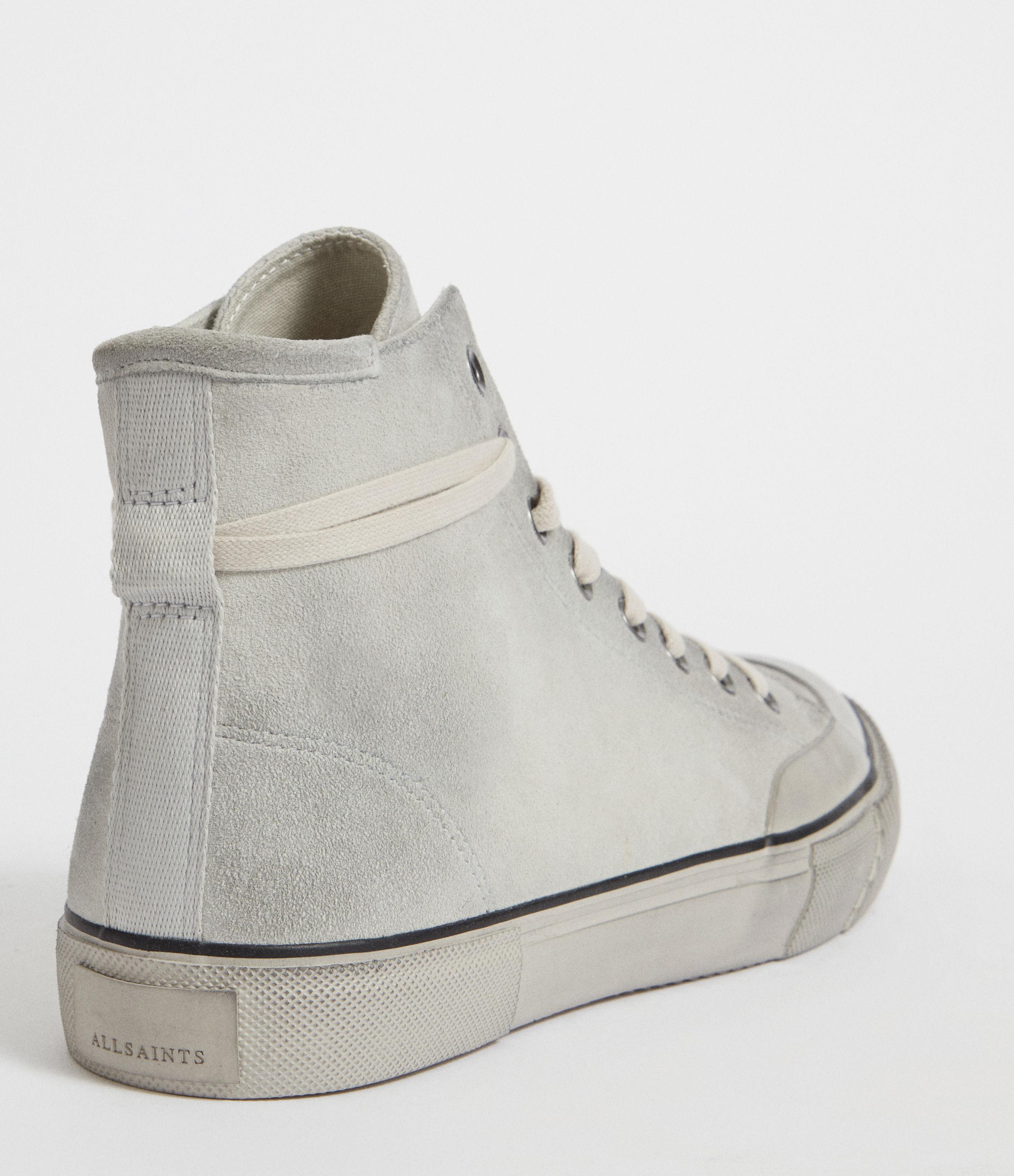 AllSaints Dumont High Top Suede Trainers, in Gray for Men | Lyst