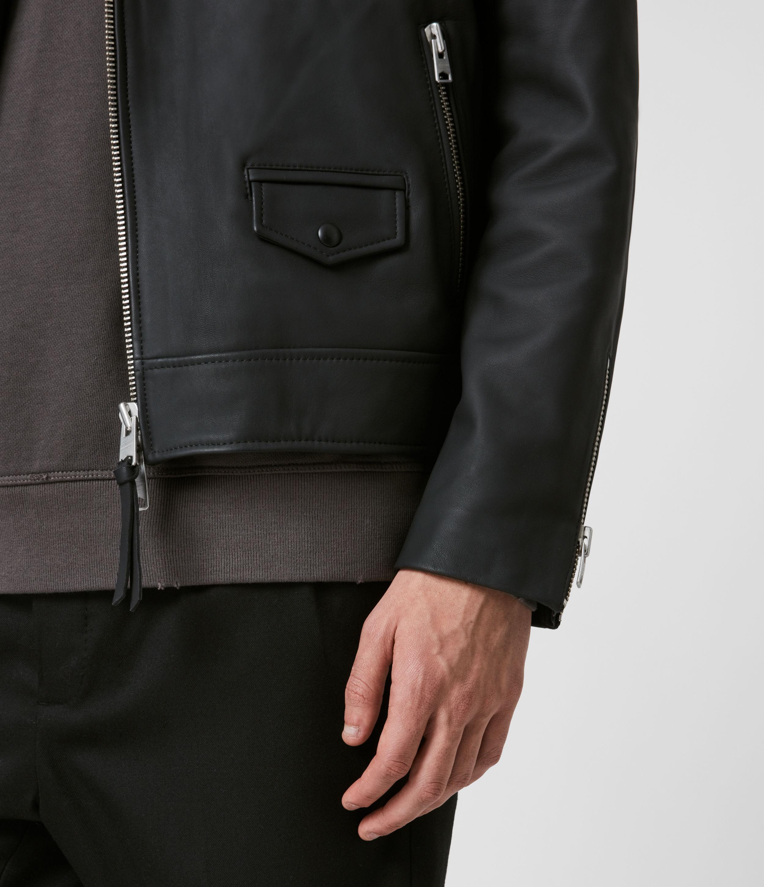 allsaints bloc leather biker jacket