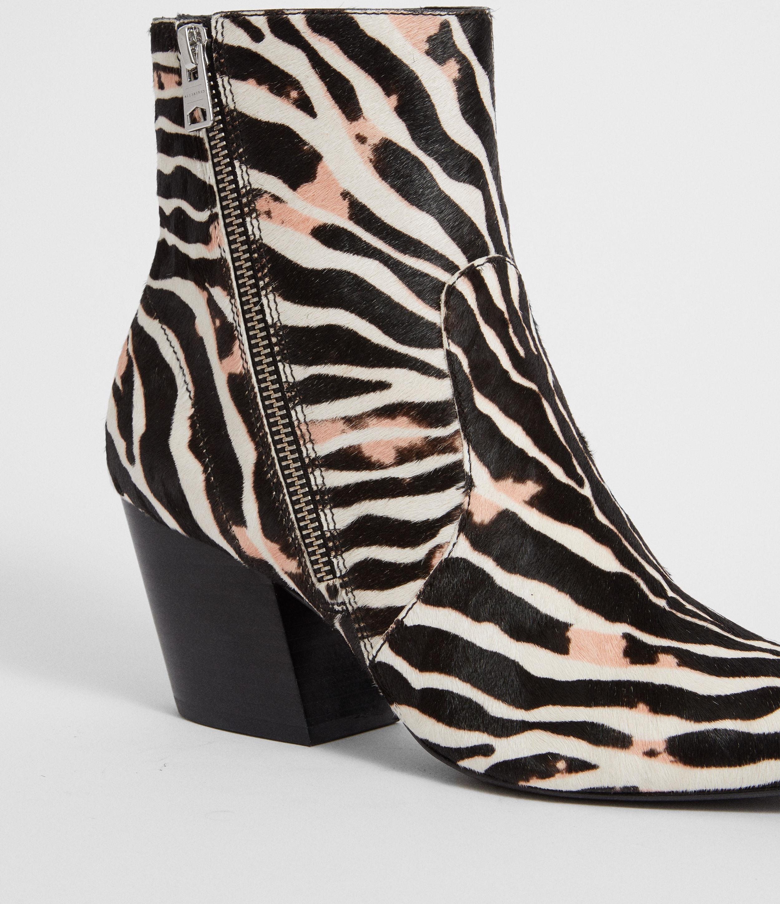 AllSaints Leather Aster Zebra Boot Womens in Black/White (Black) Lyst