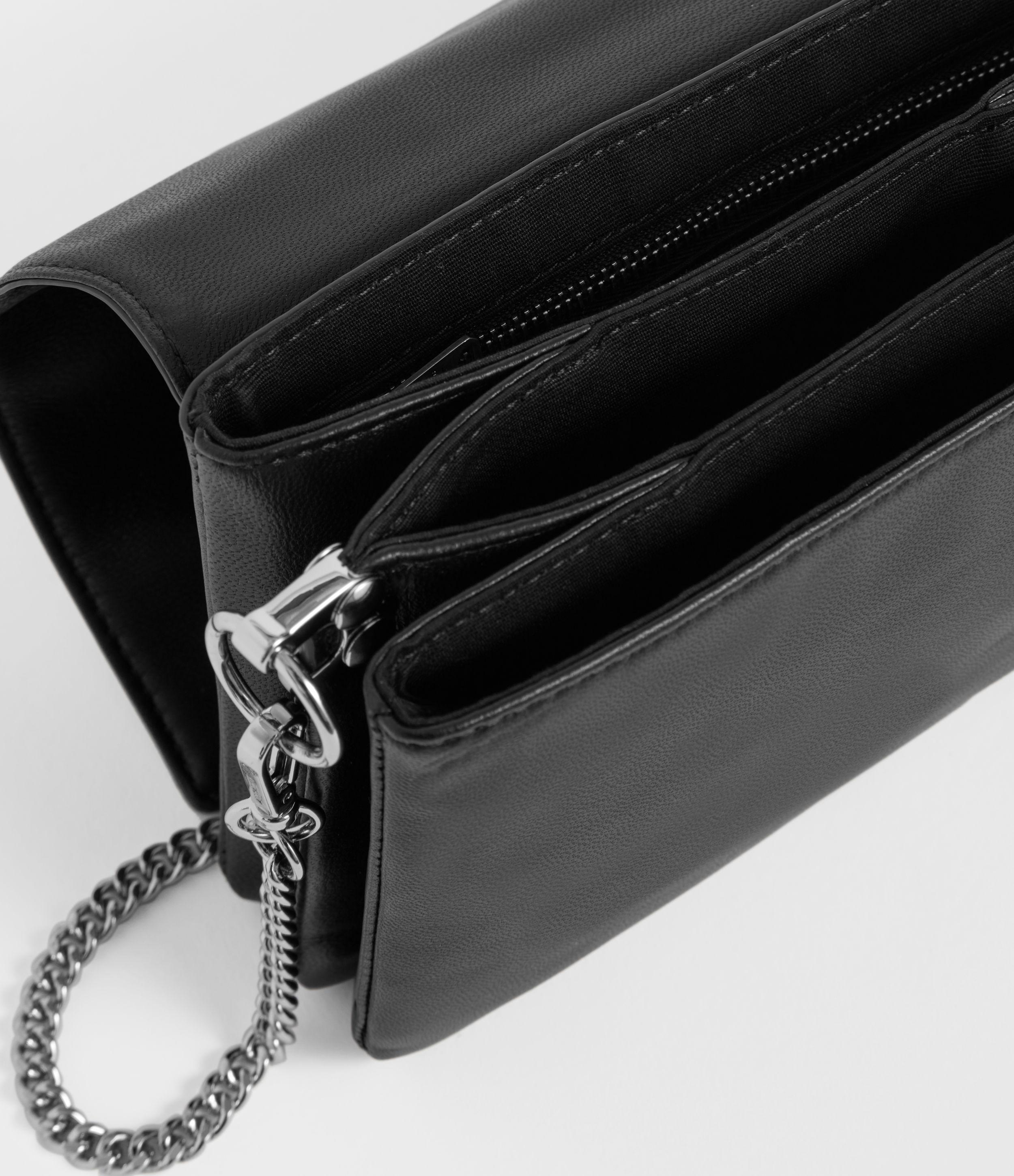 AllSaints Captain Leather Flap Shoulder Bag in Black Lyst