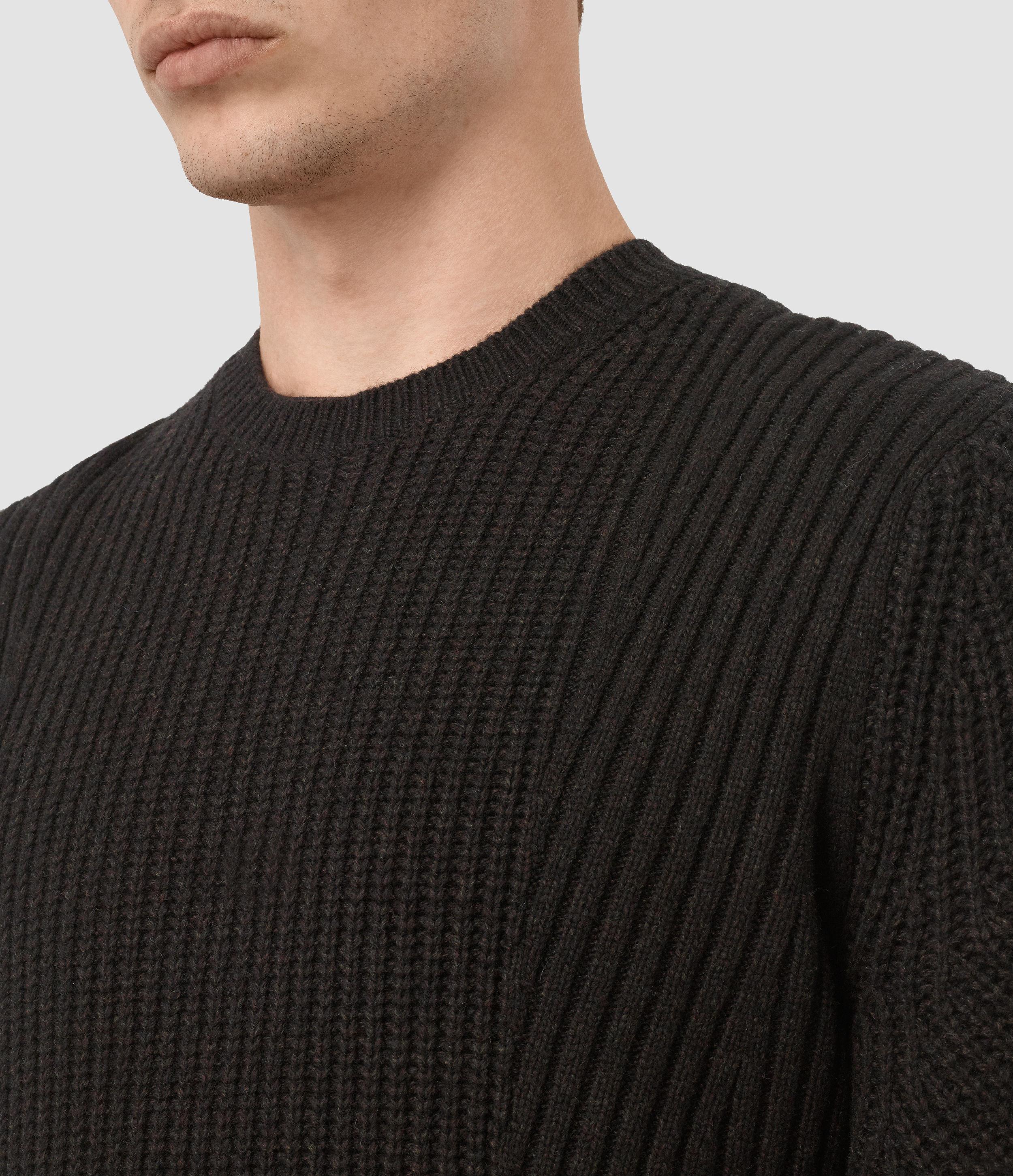 AllSaints Wool Hiren Crew Sweater in Black for Men - Lyst