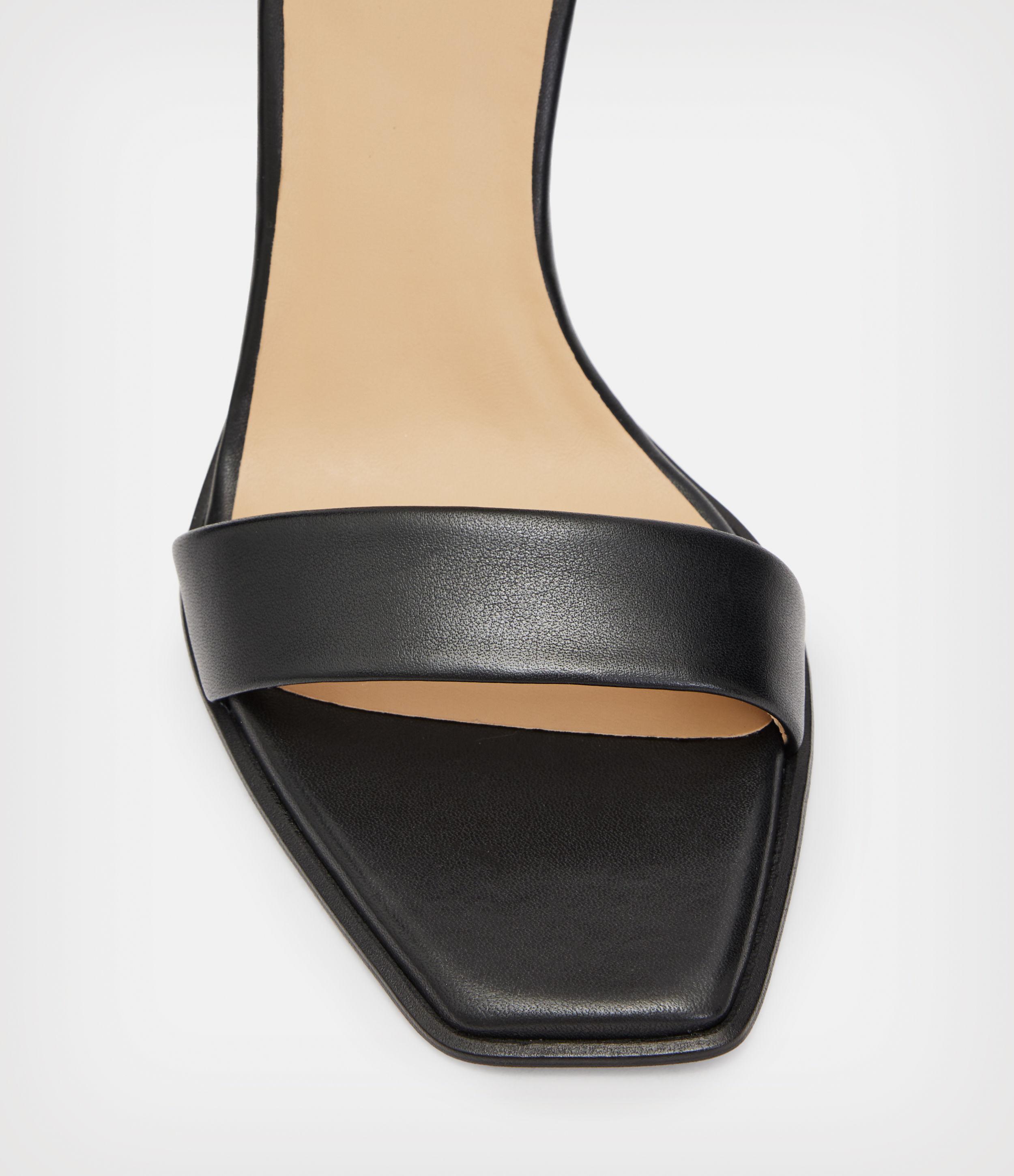 AllSaints Noir Leather Sandals in Black | Lyst