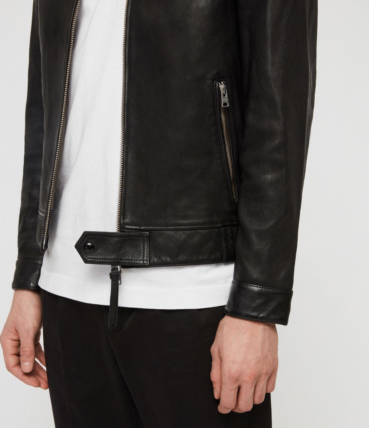 Allsaints Callon Leather Jacket In Black For Men Lyst
