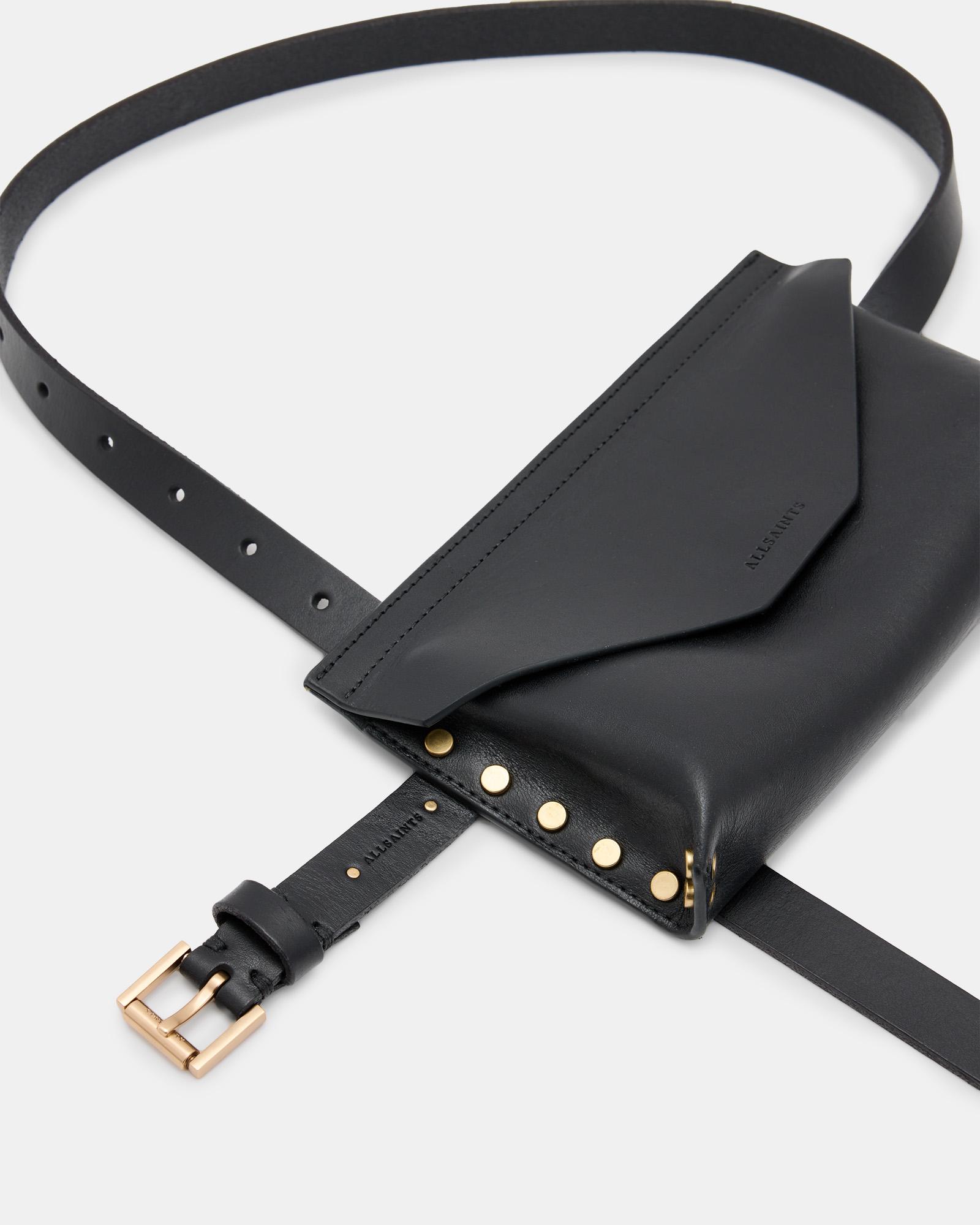 AllSaints Eden Studded Leather Bag Belt in White | Lyst
