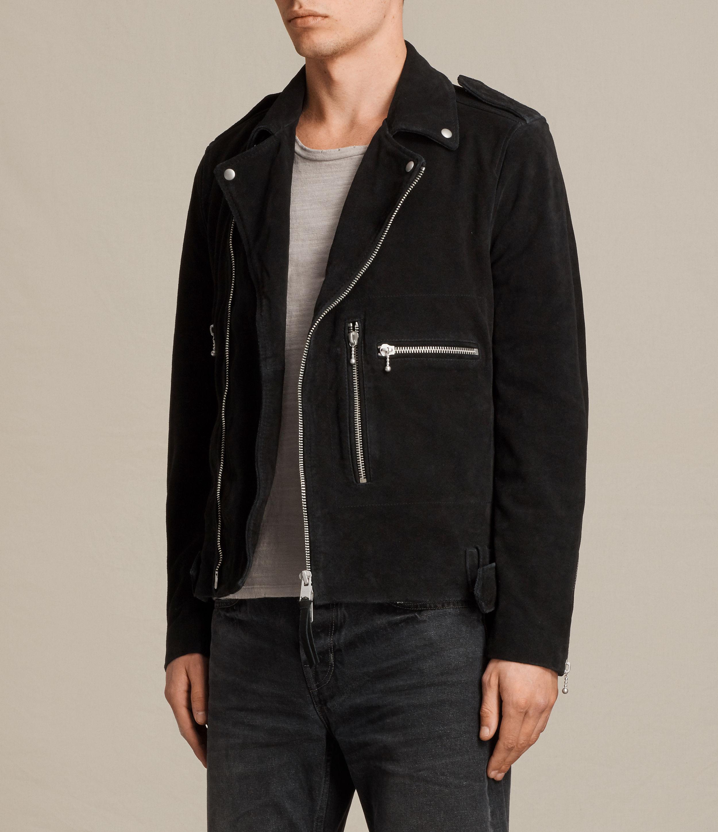black biker suede jacket