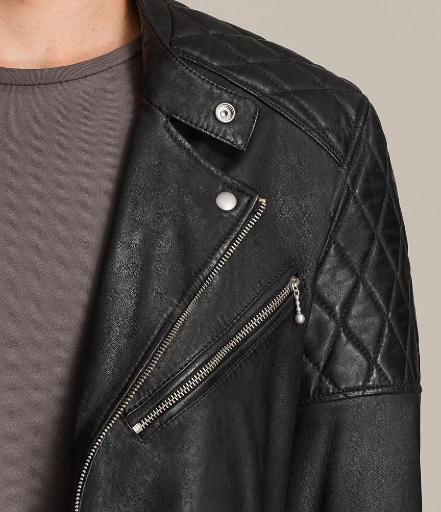Allsaints Den Leather Biker Jacket In Black For Men Lyst