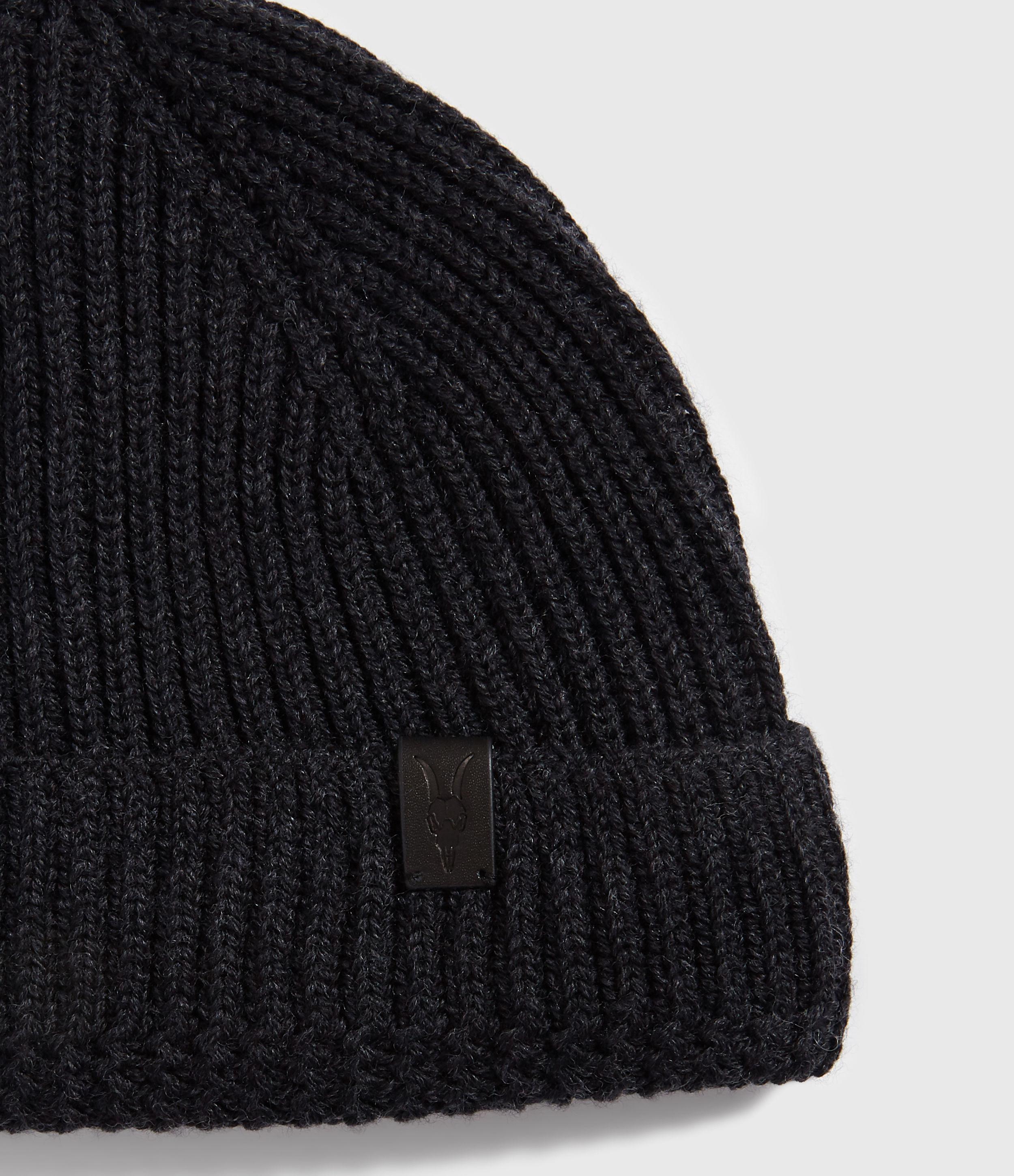AllSaints Wool Merino Beanie in Cinder 