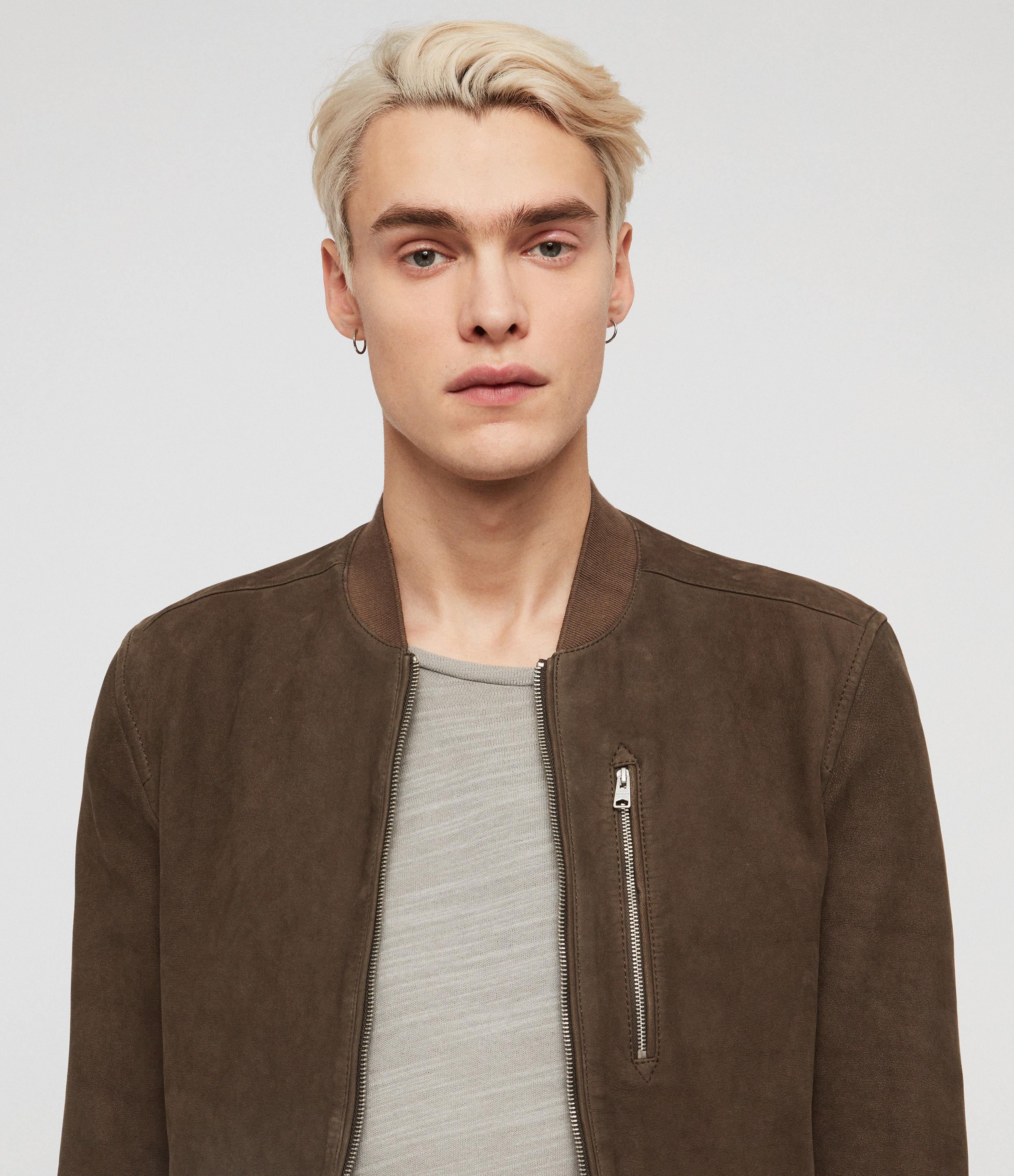 all saints kemble suede bomber jacket