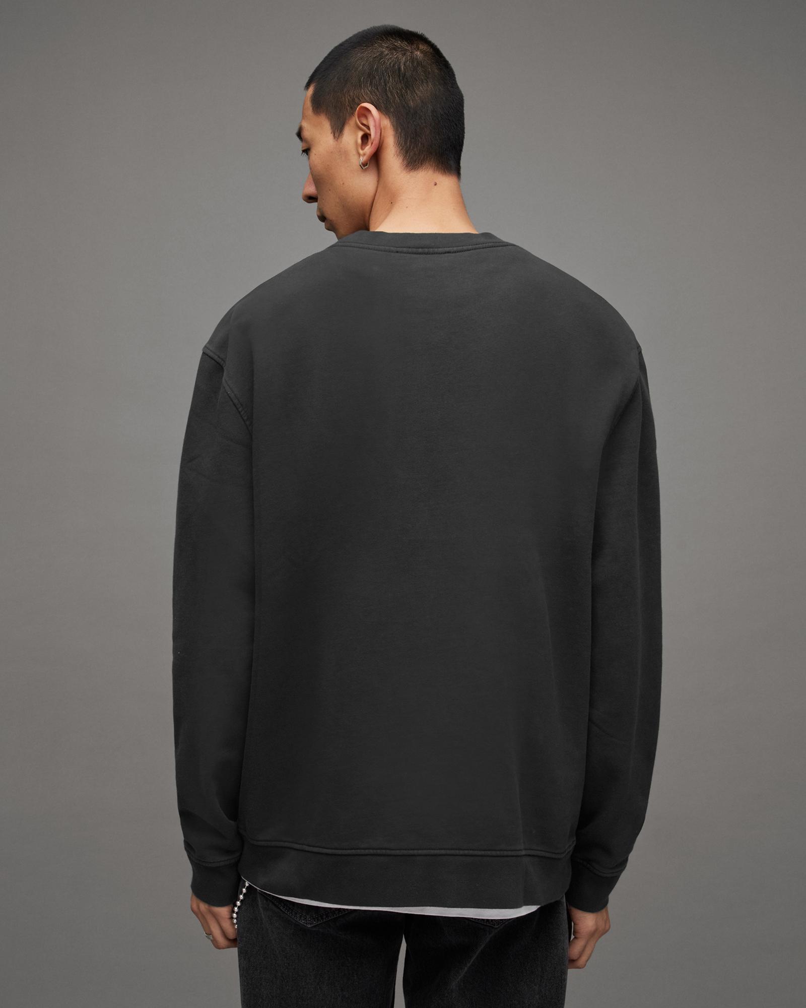 AllSaints Chiao Graphic Print Relaxed Crew Sweatshirt in Gray for Men | Lyst