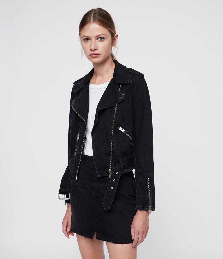 AllSaints Balfern Denim Biker Jacket in 