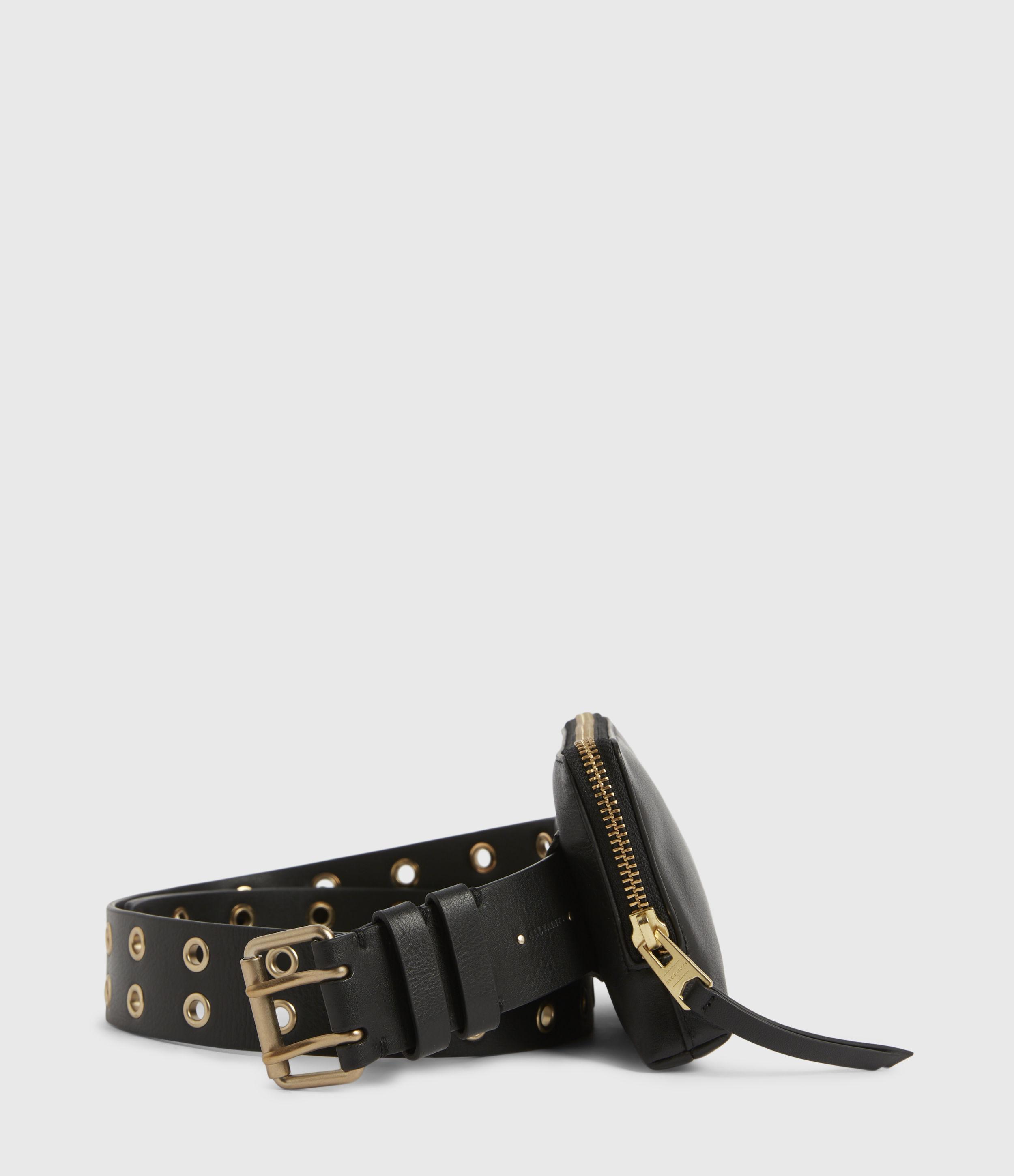 AllSaints Iryna Removable Bag Leather Belt in Black | Lyst