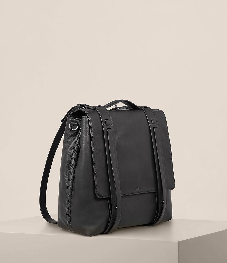 fin leather shoulder backpack