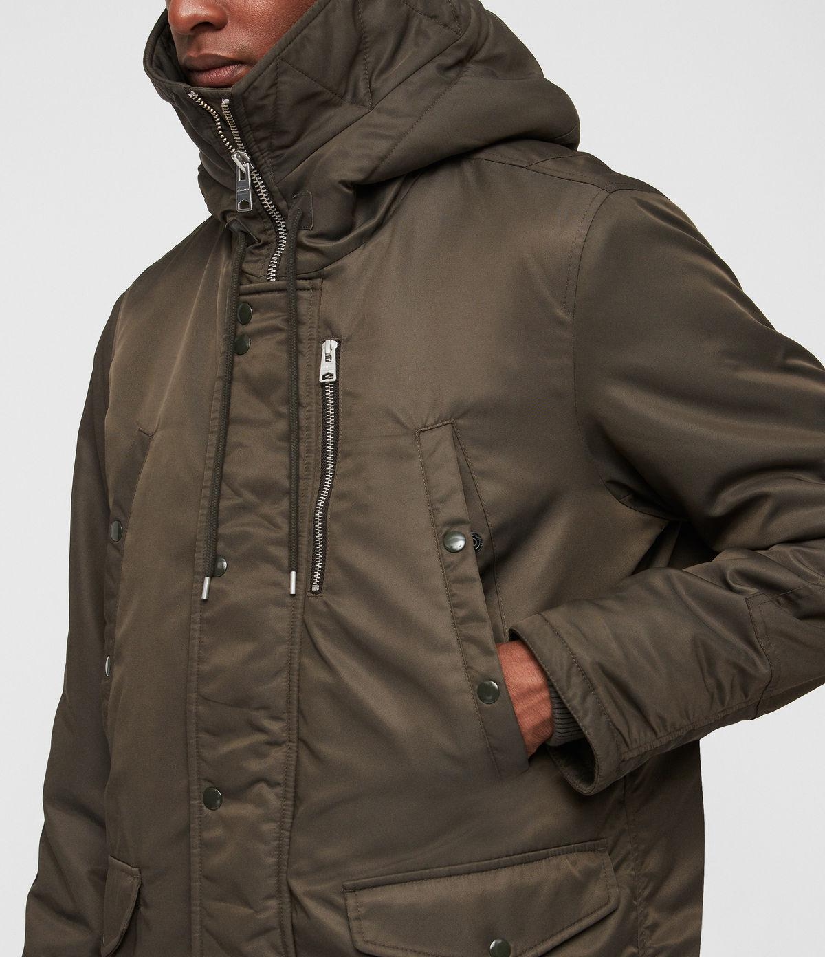 AllSaints Garth Parka With Shearling-lined Hood in Brown for Men | Lyst