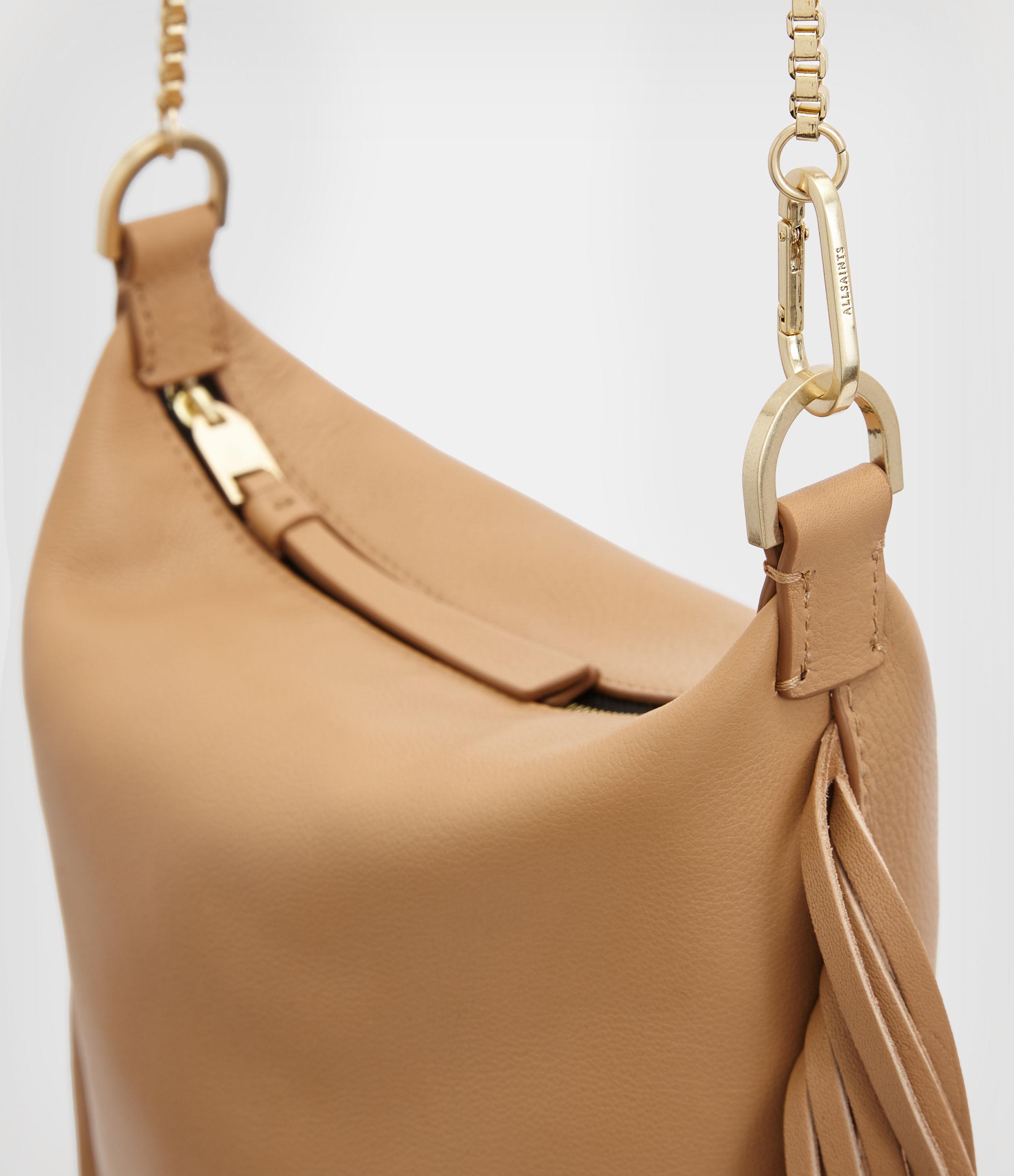 AllSaints Evaline Fringe Leather Crossbody Bag in White | Lyst