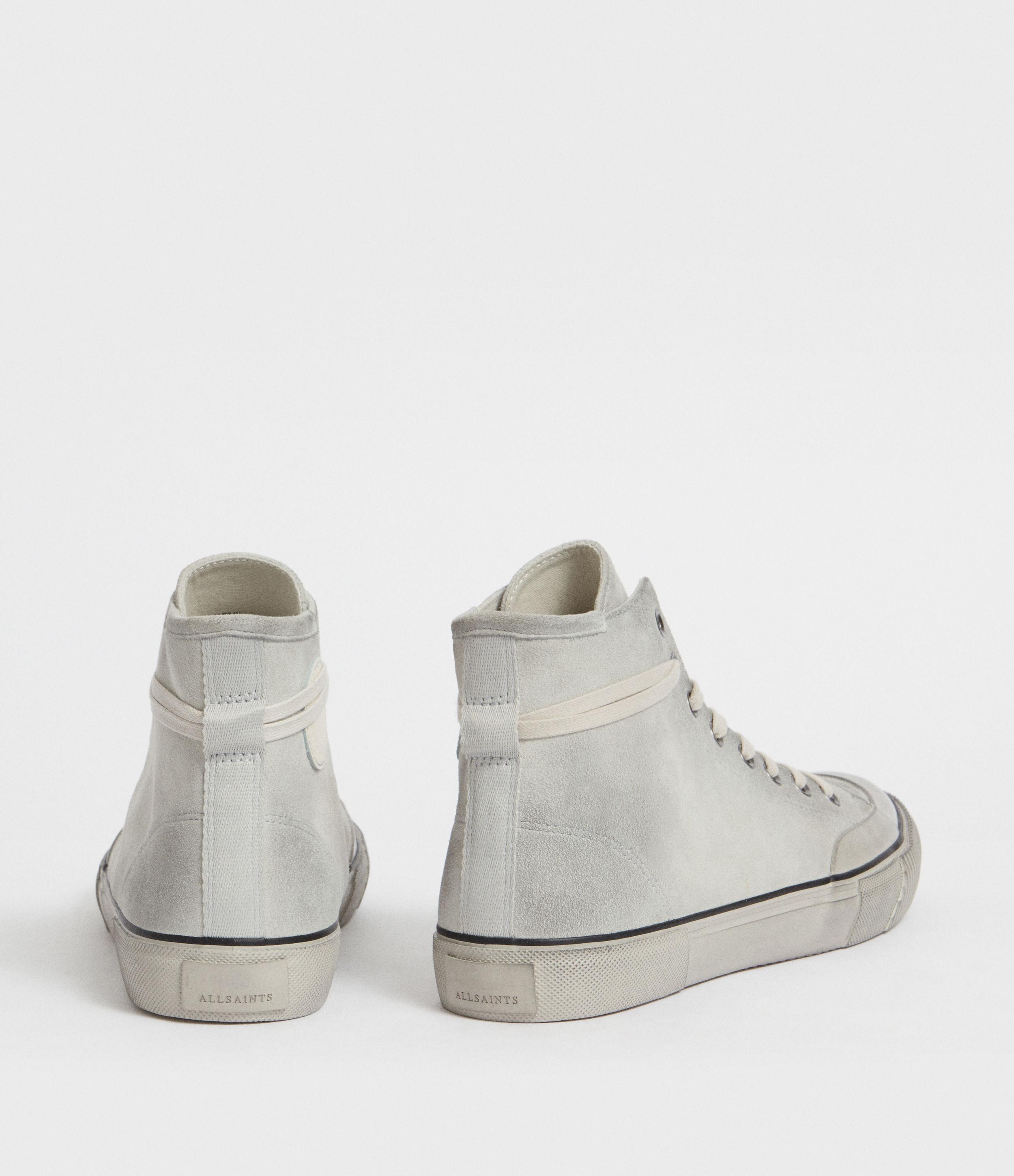 AllSaints Dumont High Top Suede Trainers, in Gray for Men | Lyst