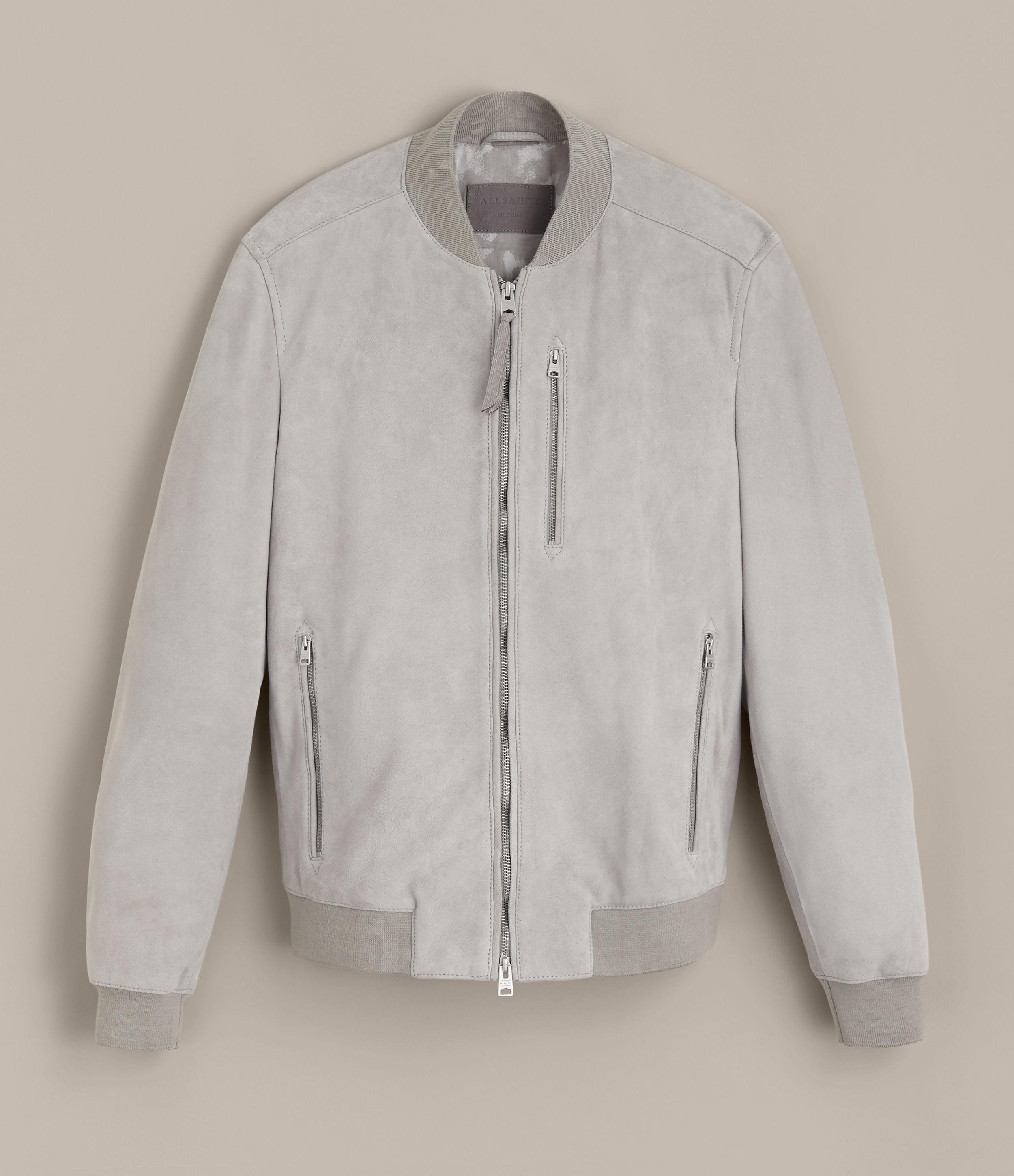 all saints suede bomber jacket